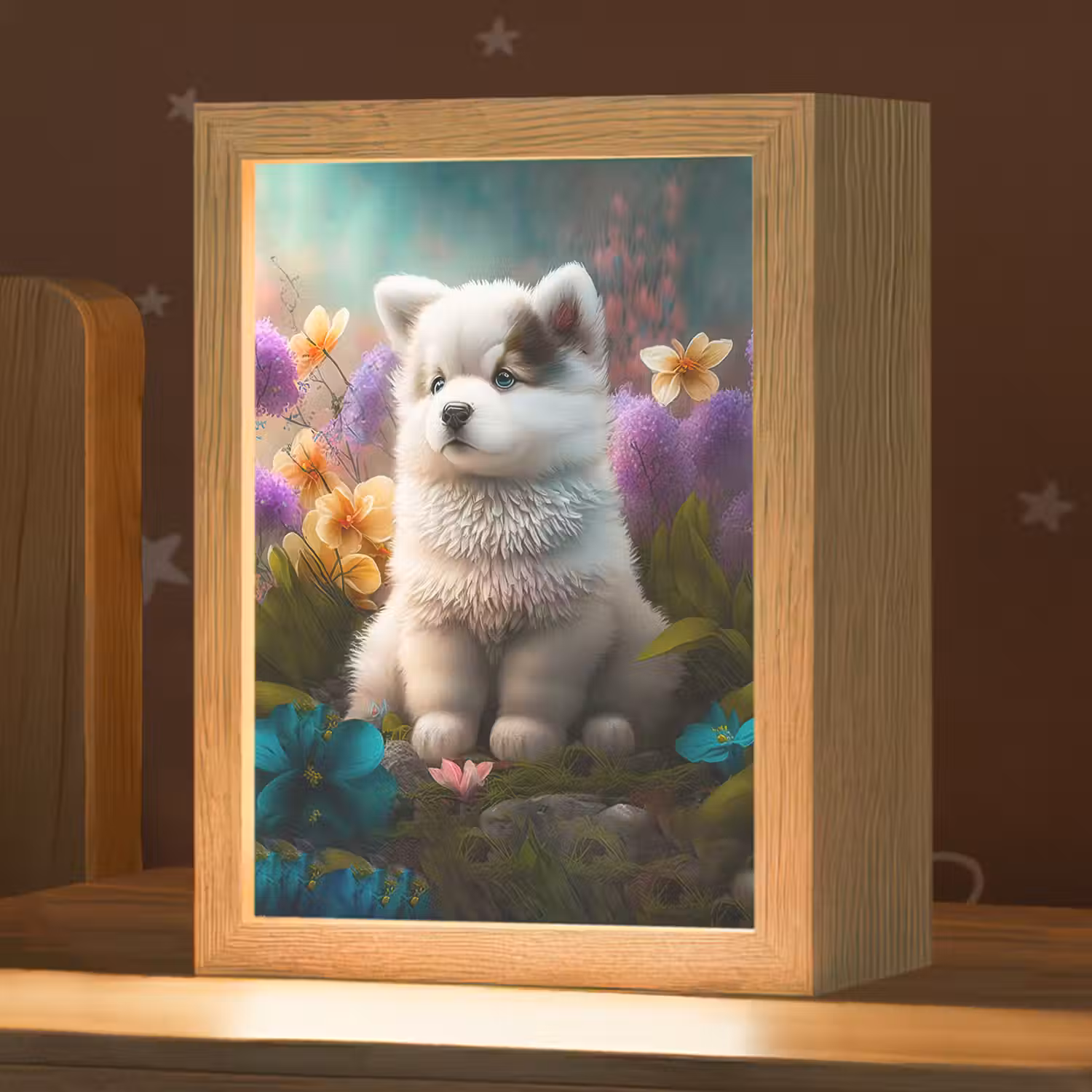 Puppy - Bloemen - Planten - Natuur - Husky Light Box met kabel klein -zzz_3d_website