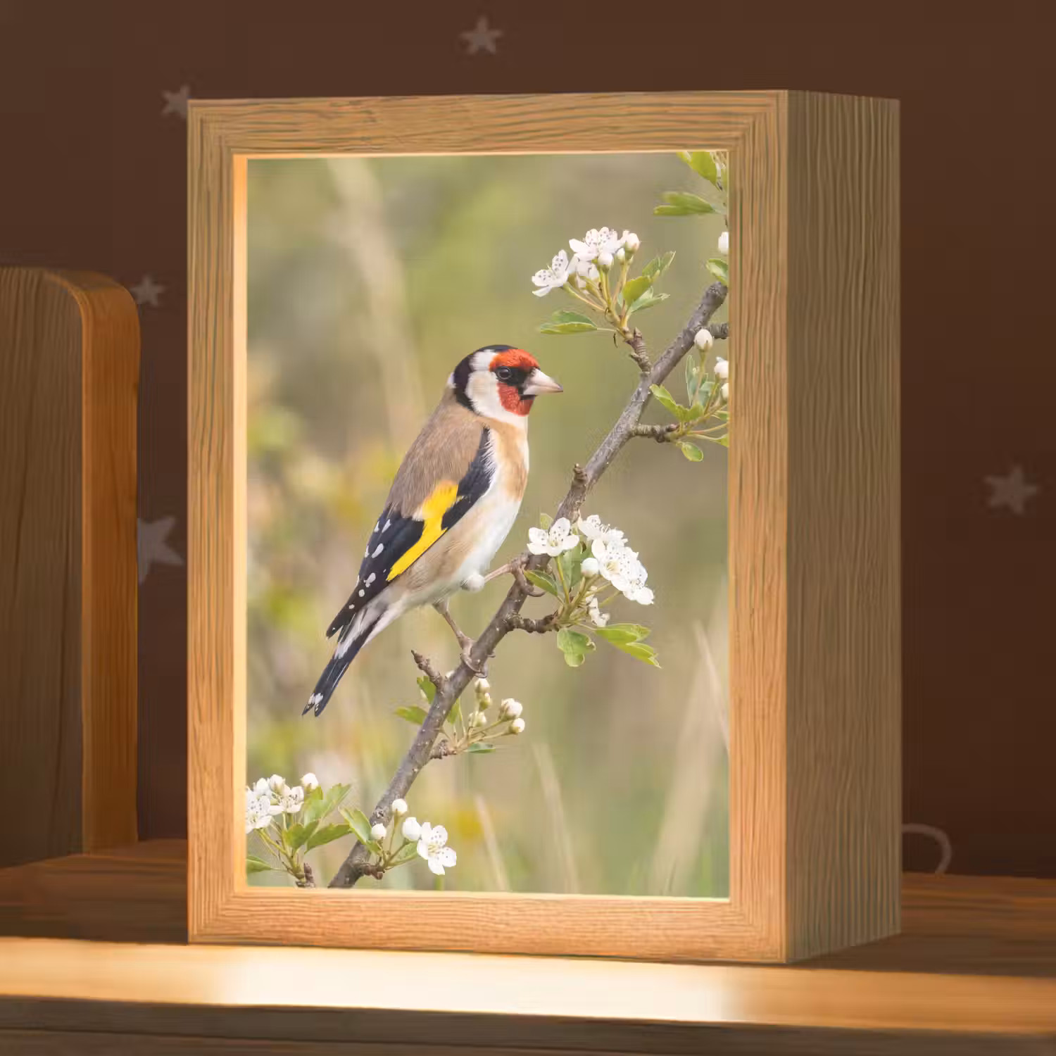 Putter - Bloesem - Lente - Natuur - Kleurrijk Light Box met kabel (Kinderlampje) klein -zzz_3d_website