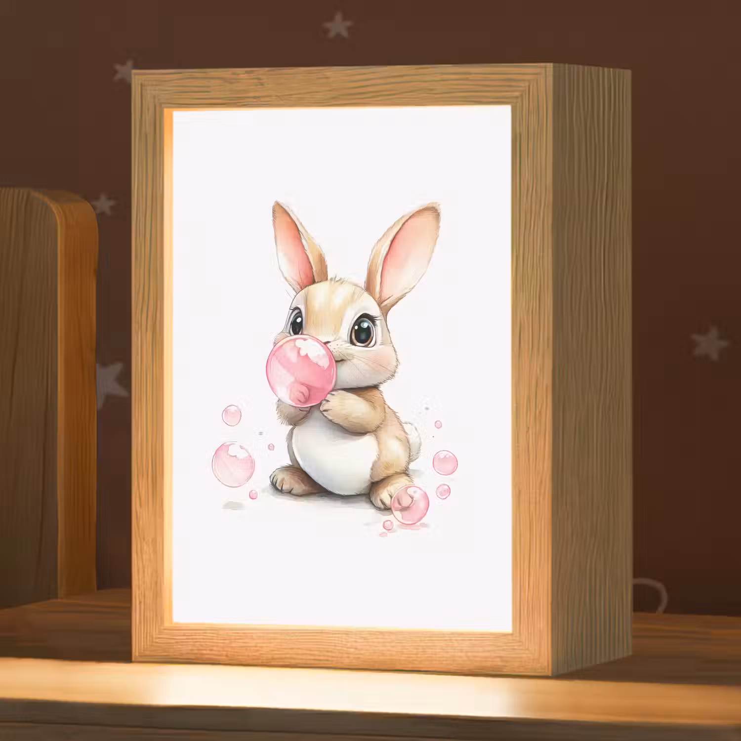Konijn - Roze - Bellen Light Box met kabel klein -zzz_3d_website