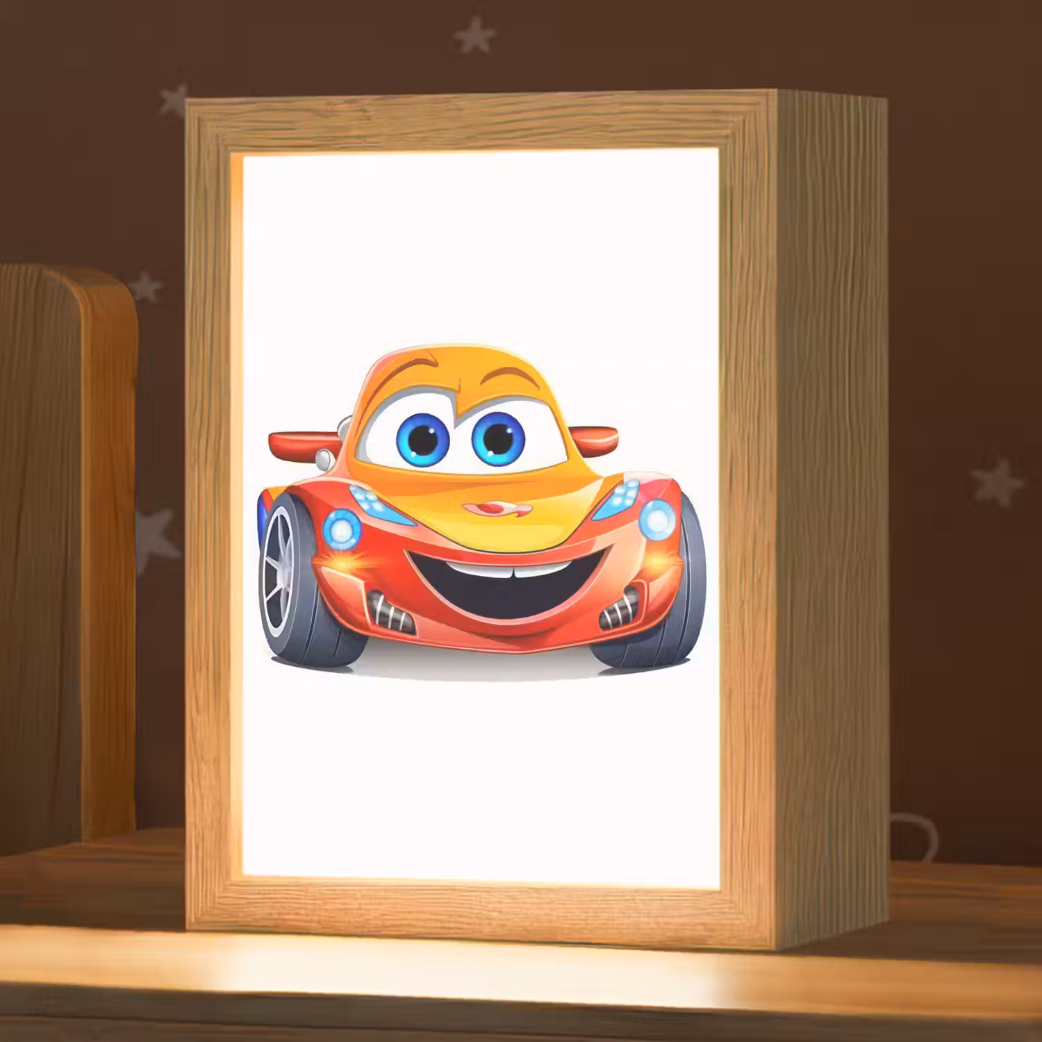 Raceauto - Oranje - Jongens - Kinderen - Auto Light Box met kabel klein -zzz_3d_website