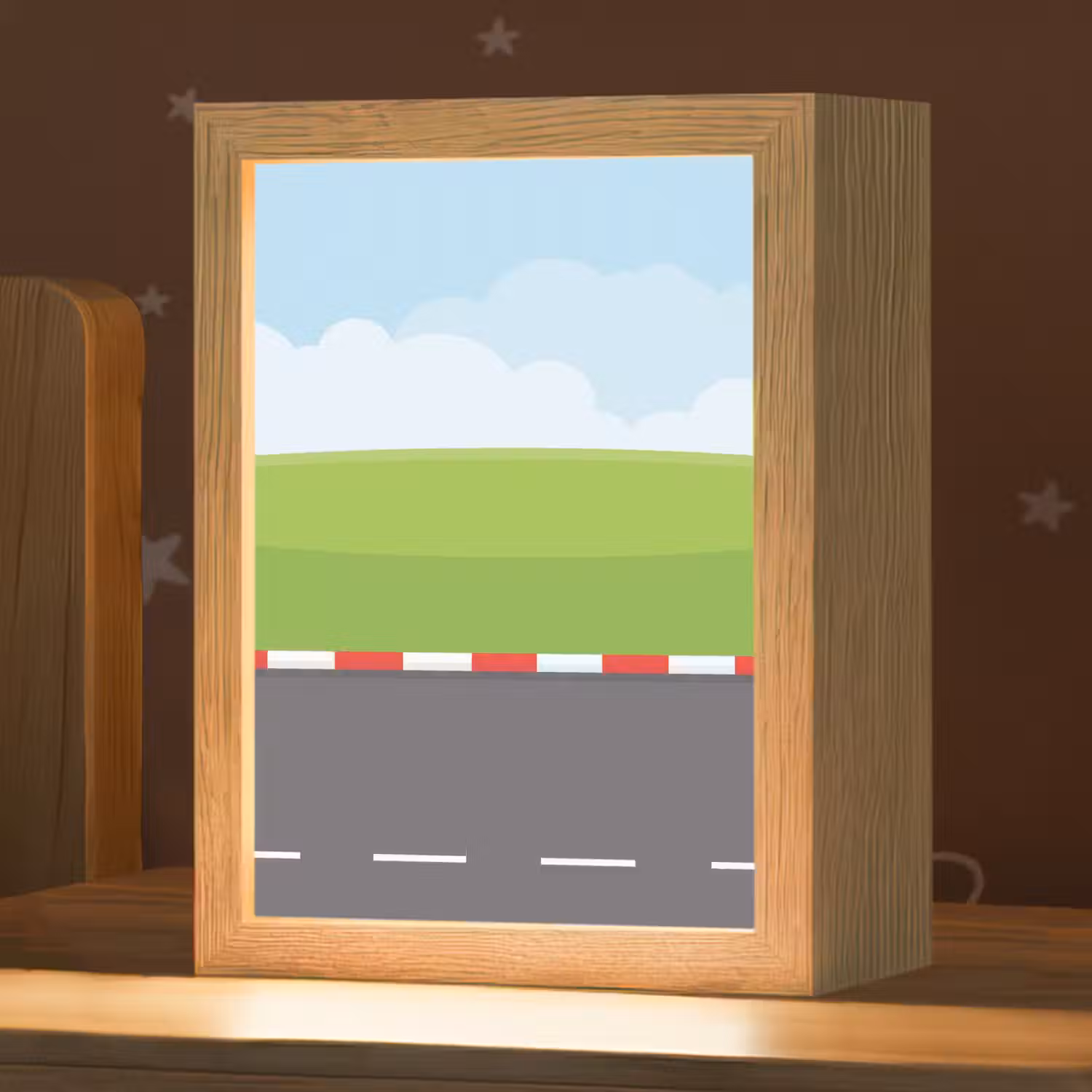 Racebaan - Illustratie - Sport - Kleurrijk Light Box met kabel (Kinderlampje) klein -zzz_3d_website
