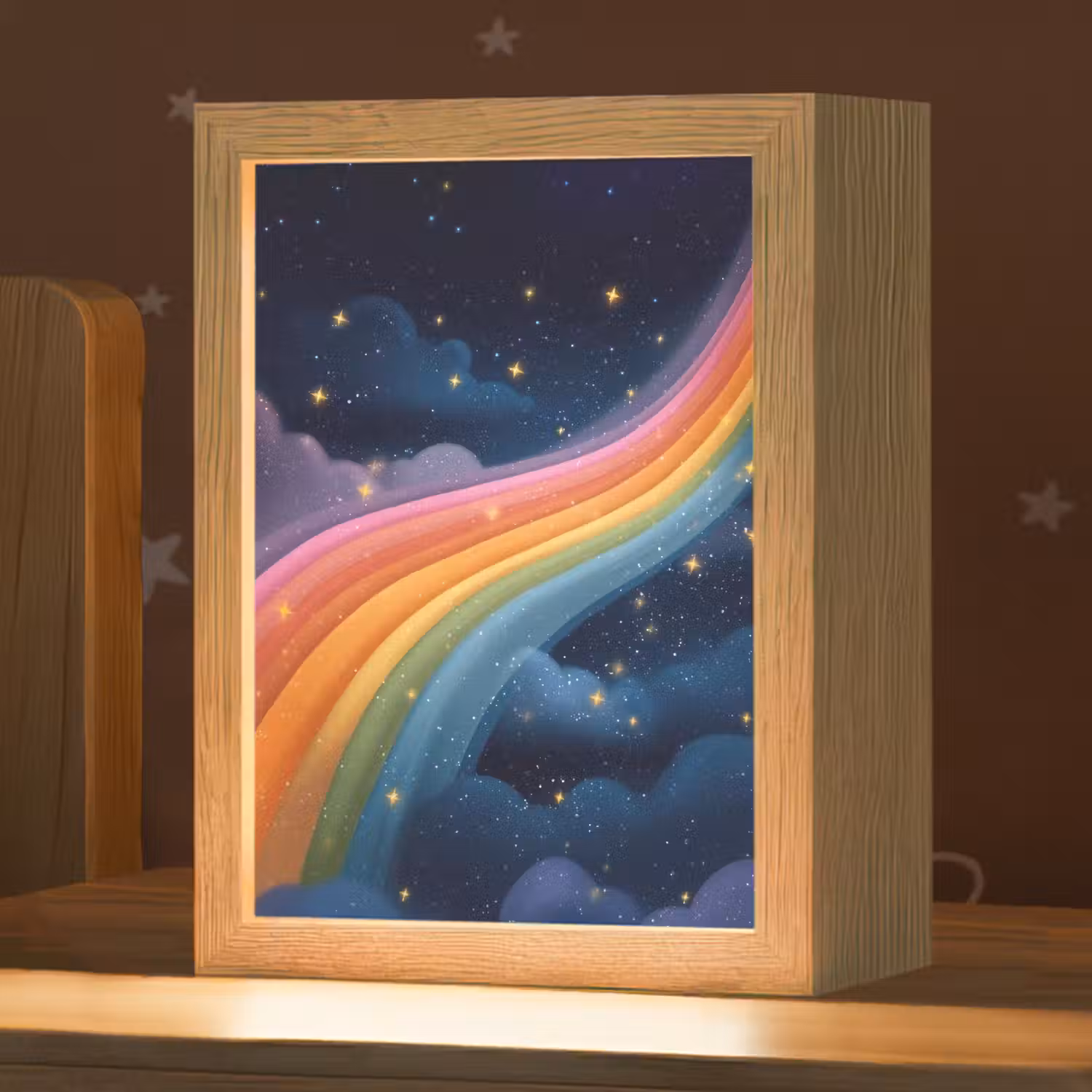 Regenboog - Sterrenhemel - Kleurrijk Light Box met kabel klein -zzz_3d_website