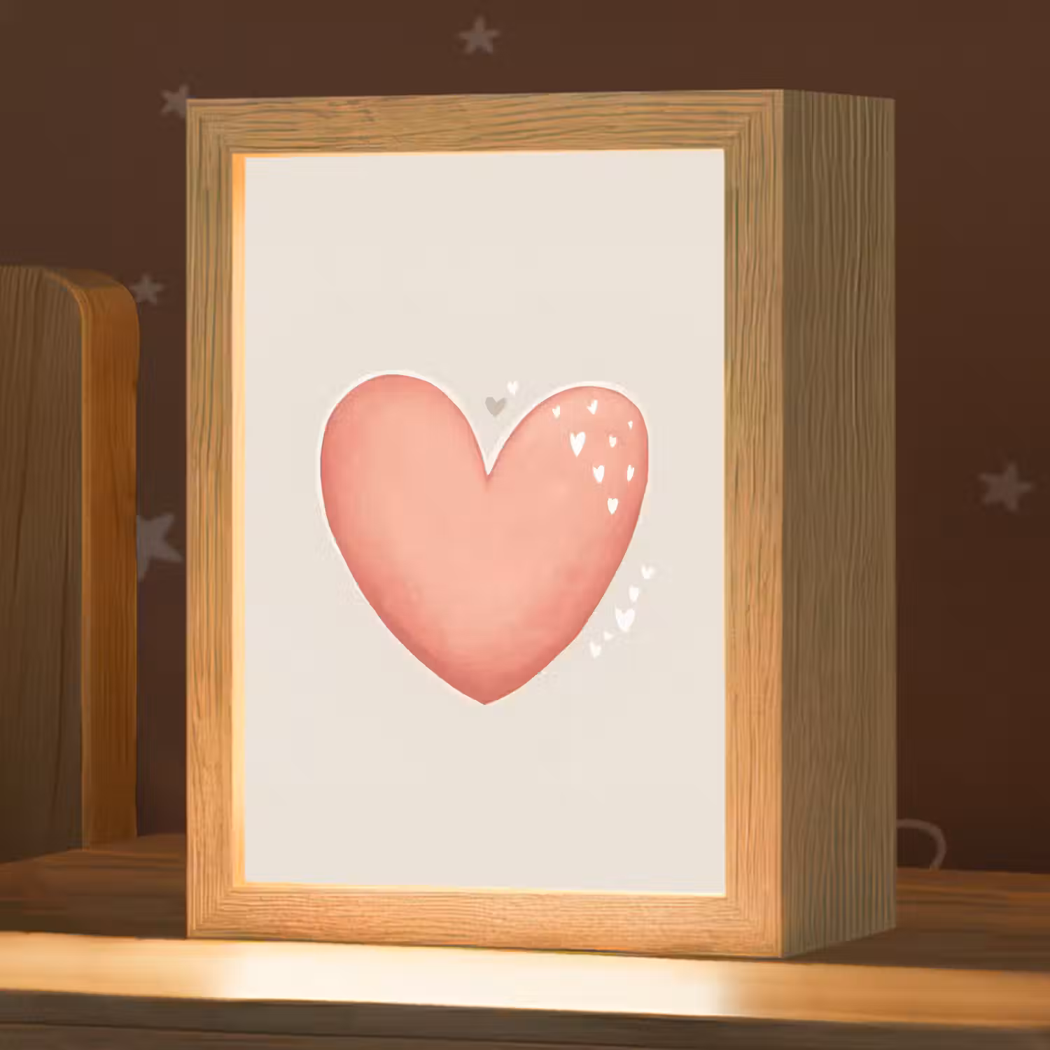 Rood - Hart - Beige Light Box met kabel klein -zzz_3d_website