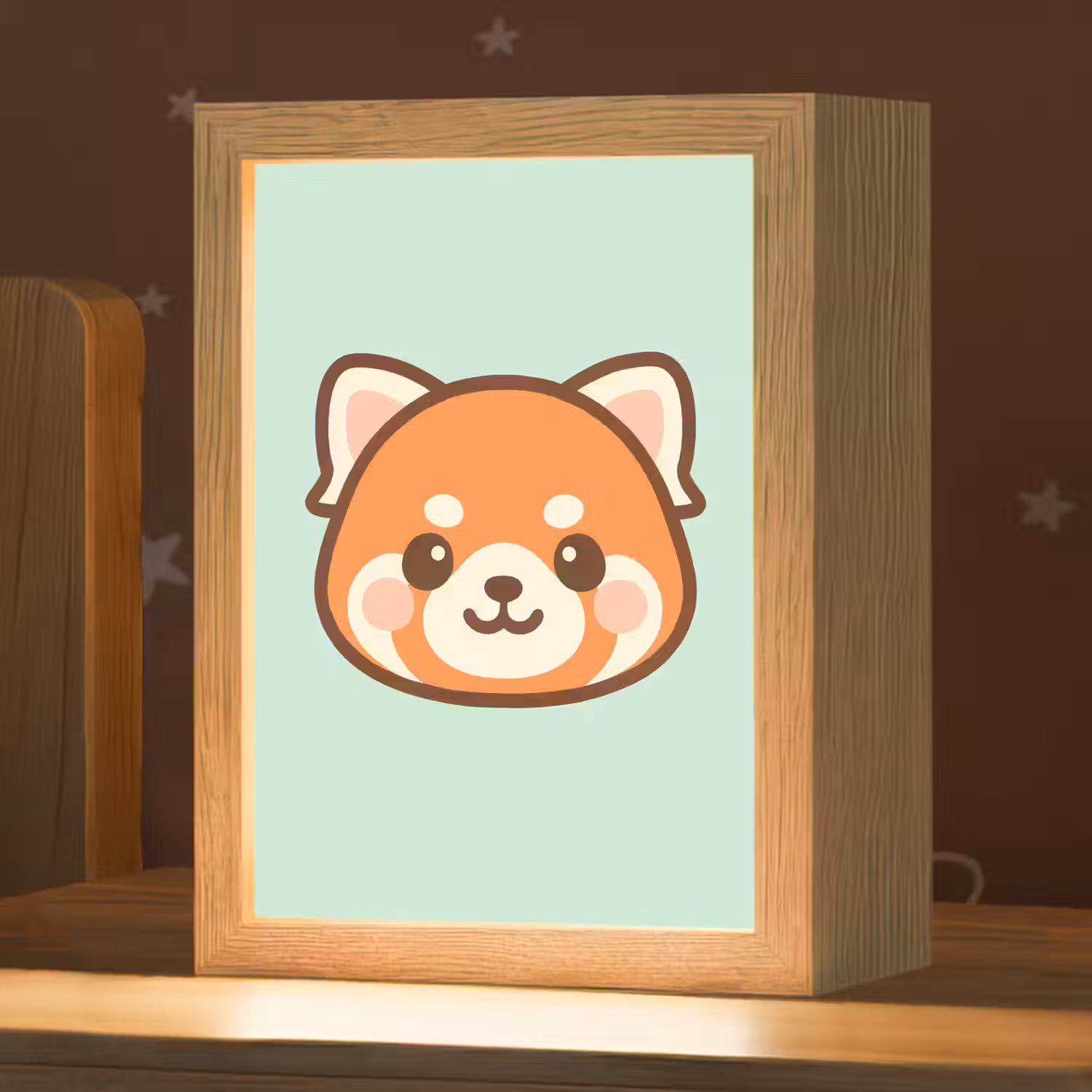 Rode panda - Groen - Cartoon Light Box met kabel klein -zzz_3d_website