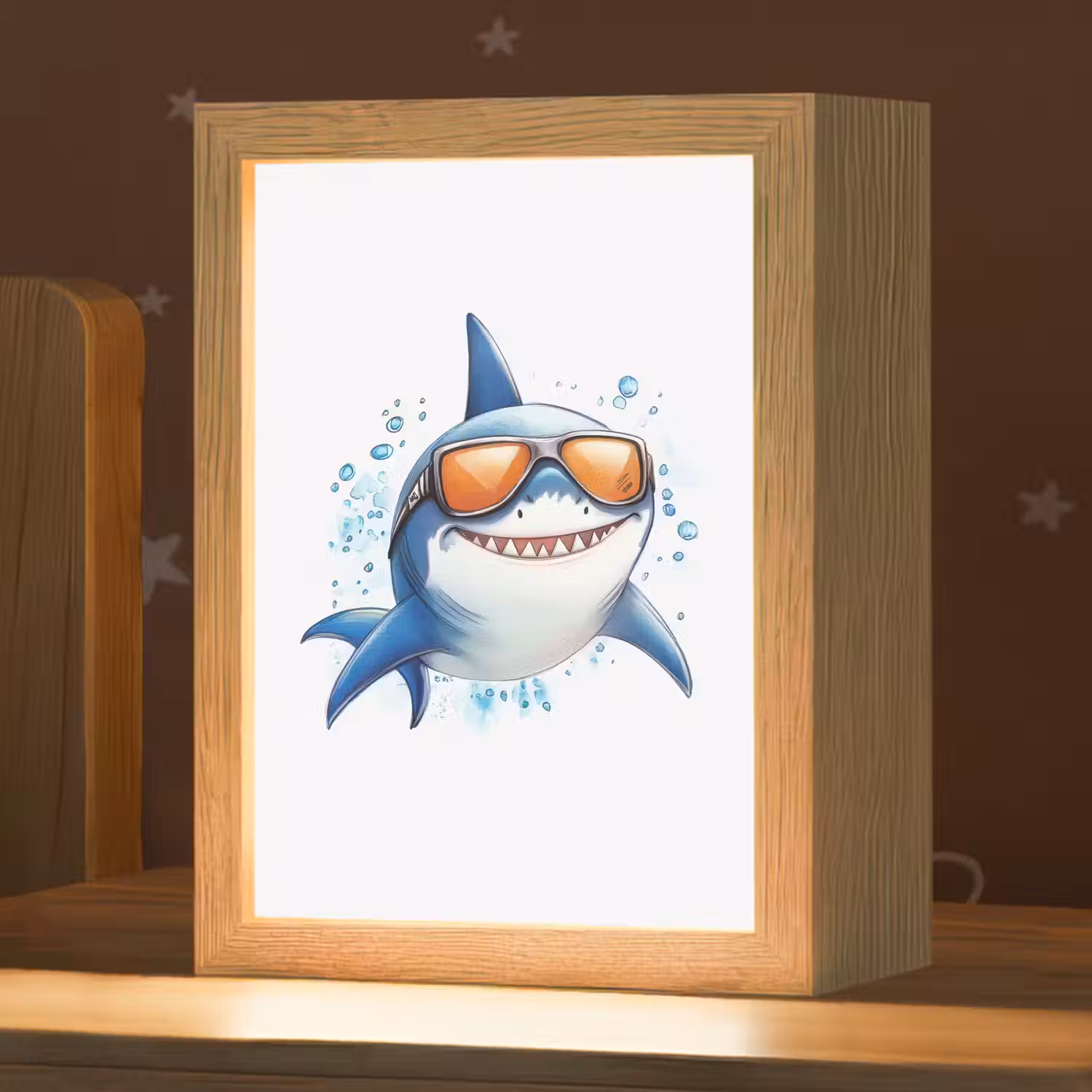 Haai - Zonnebril - Blauw - Water Light Box met kabel klein -zzz_3d_website