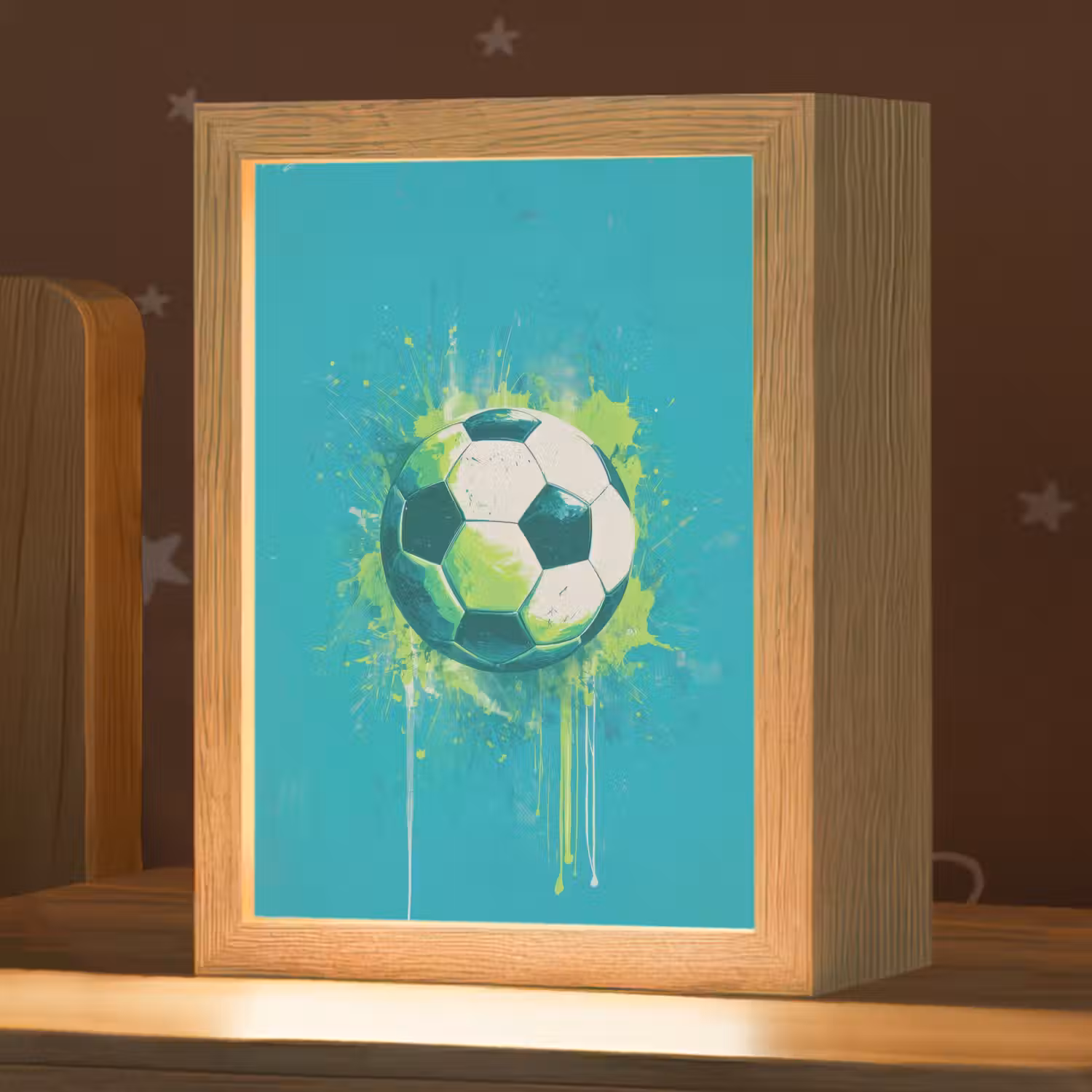 Voetbal - Abstract - Verfspatten - Groen Light Box met kabel klein -zzz_3d_website