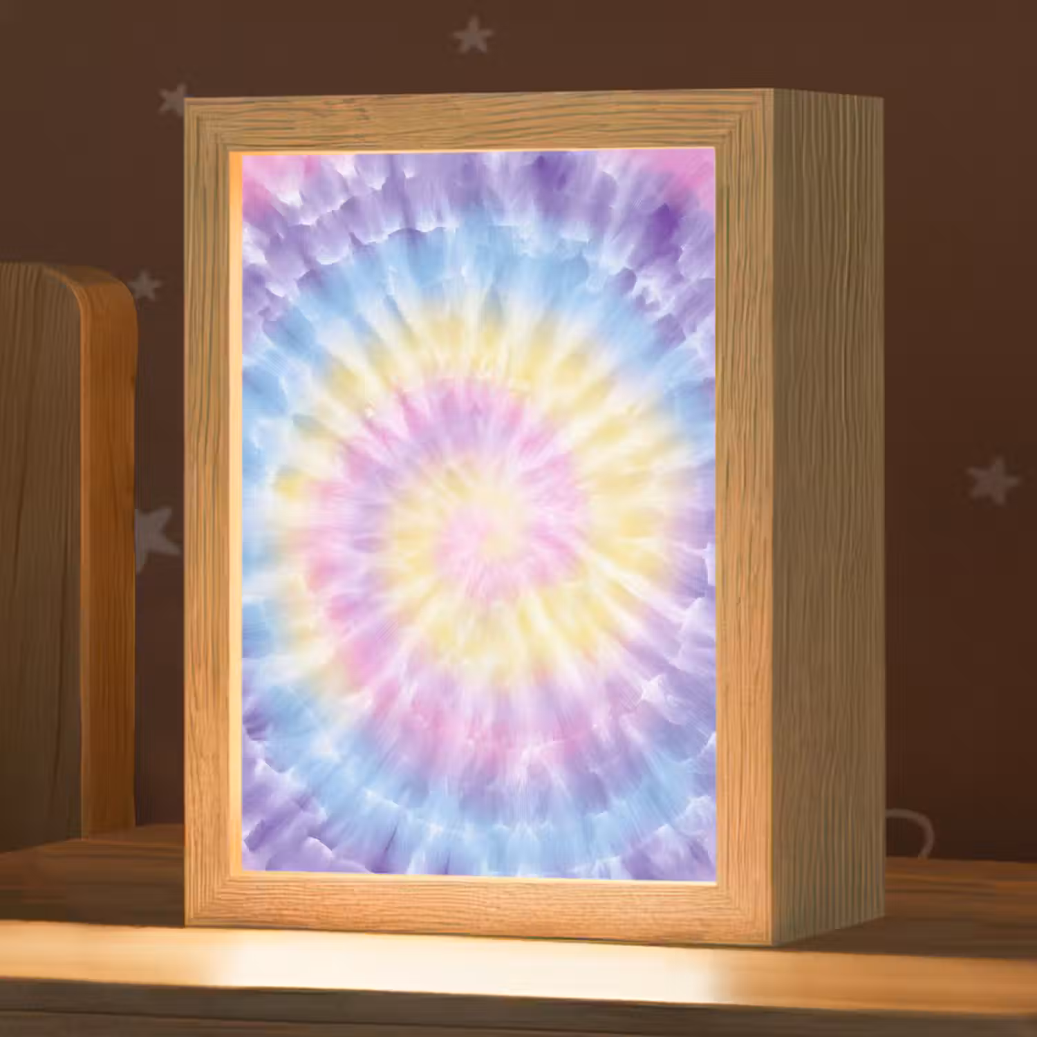 Spiraal - Tie dye - Pasteltinten Light Box met kabel klein -zzz_3d_website