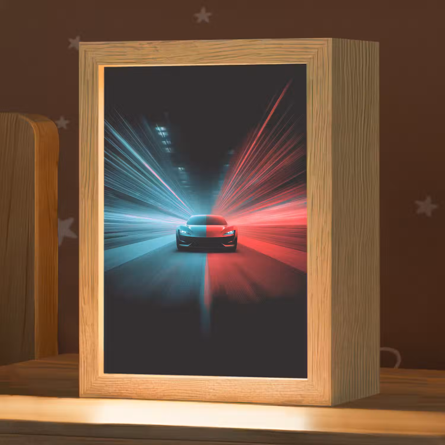 Sportwagen - Rood - Blauw - Snelheid Light Box met kabel klein -zzz_3d_website