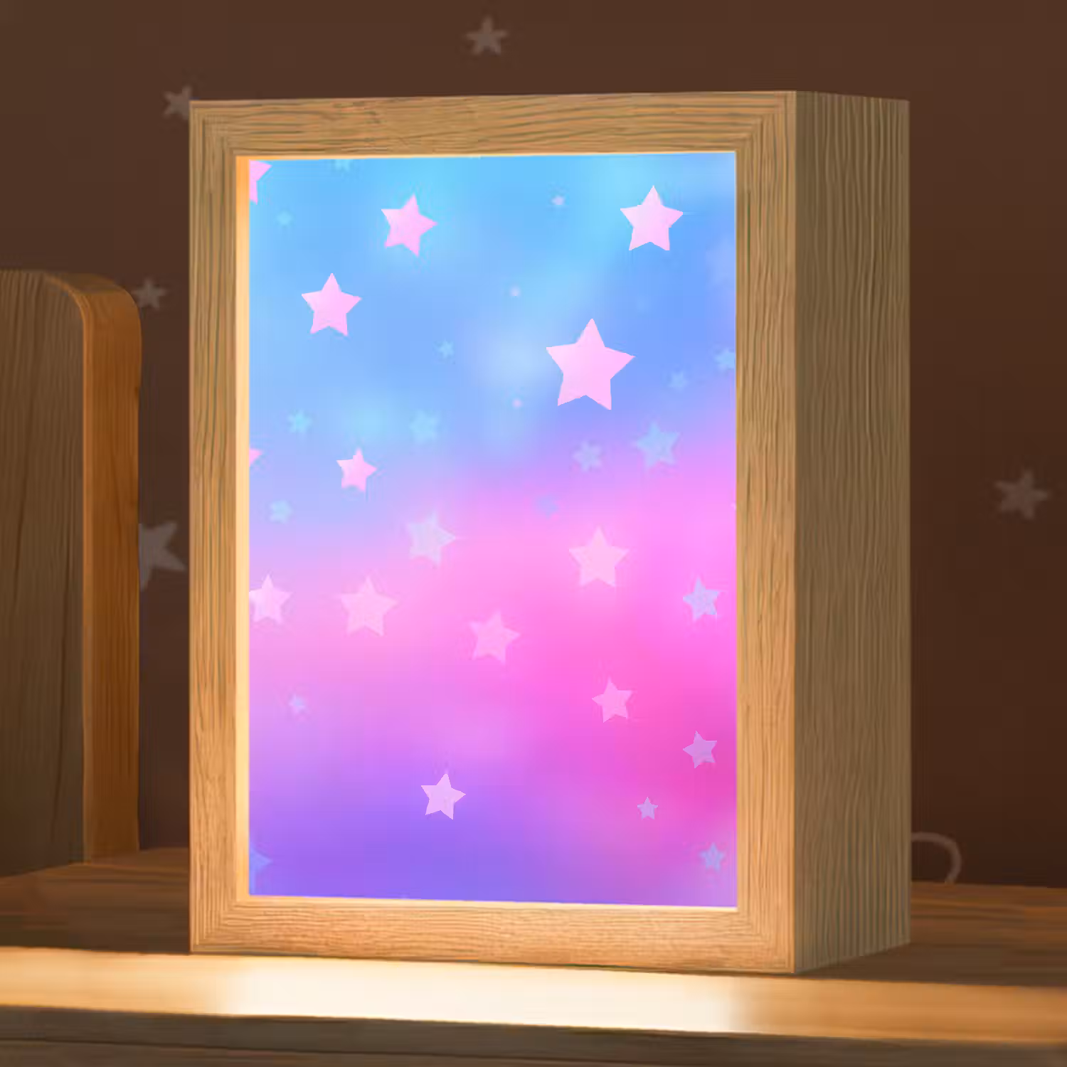 Sterren - Roze - Blauw Light Box met kabel klein -zzz_3d_website