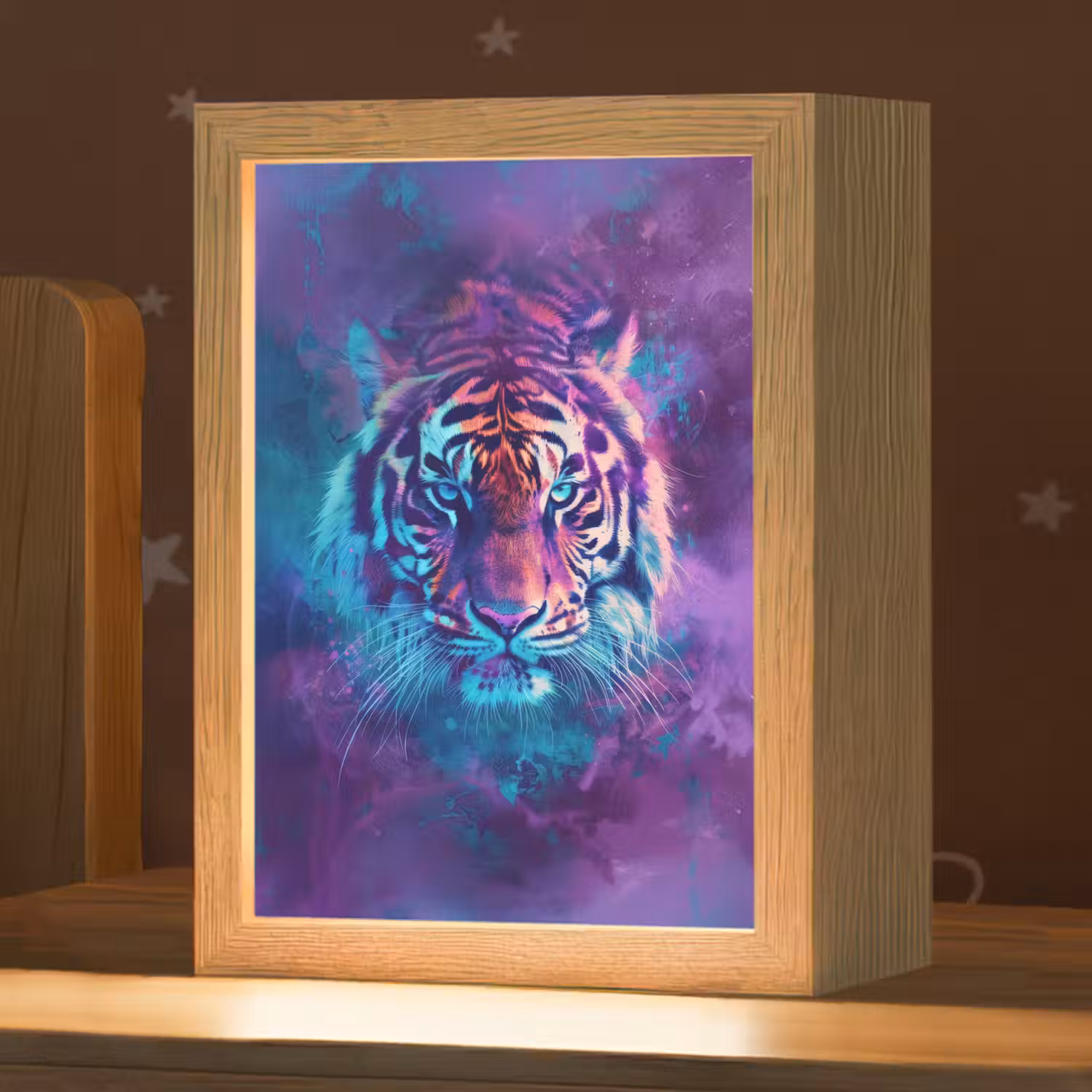 Tijger - Kleurrijk - Rook - Dieren Light Box met kabel klein -zzz_3d_website