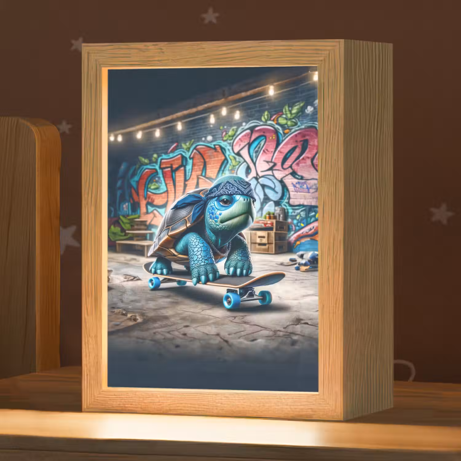 Schildpad - Graffiti - Skateboard - Jongens Light Box met kabel klein -zzz_3d_website