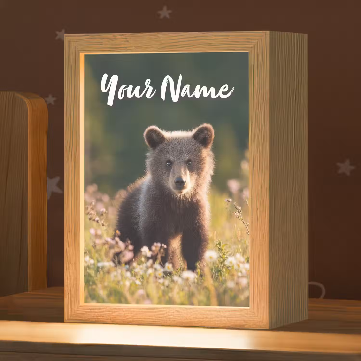 Beer - Bloemenveld - Gras Light Box met kabel (Kinderlampje) klein -zzz_3d_website