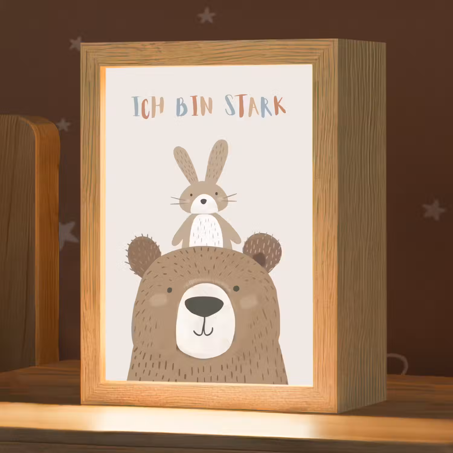 Beer - Konijn - Beige - Dieren - Quote Light Box met kabel klein -zzz_3d_website