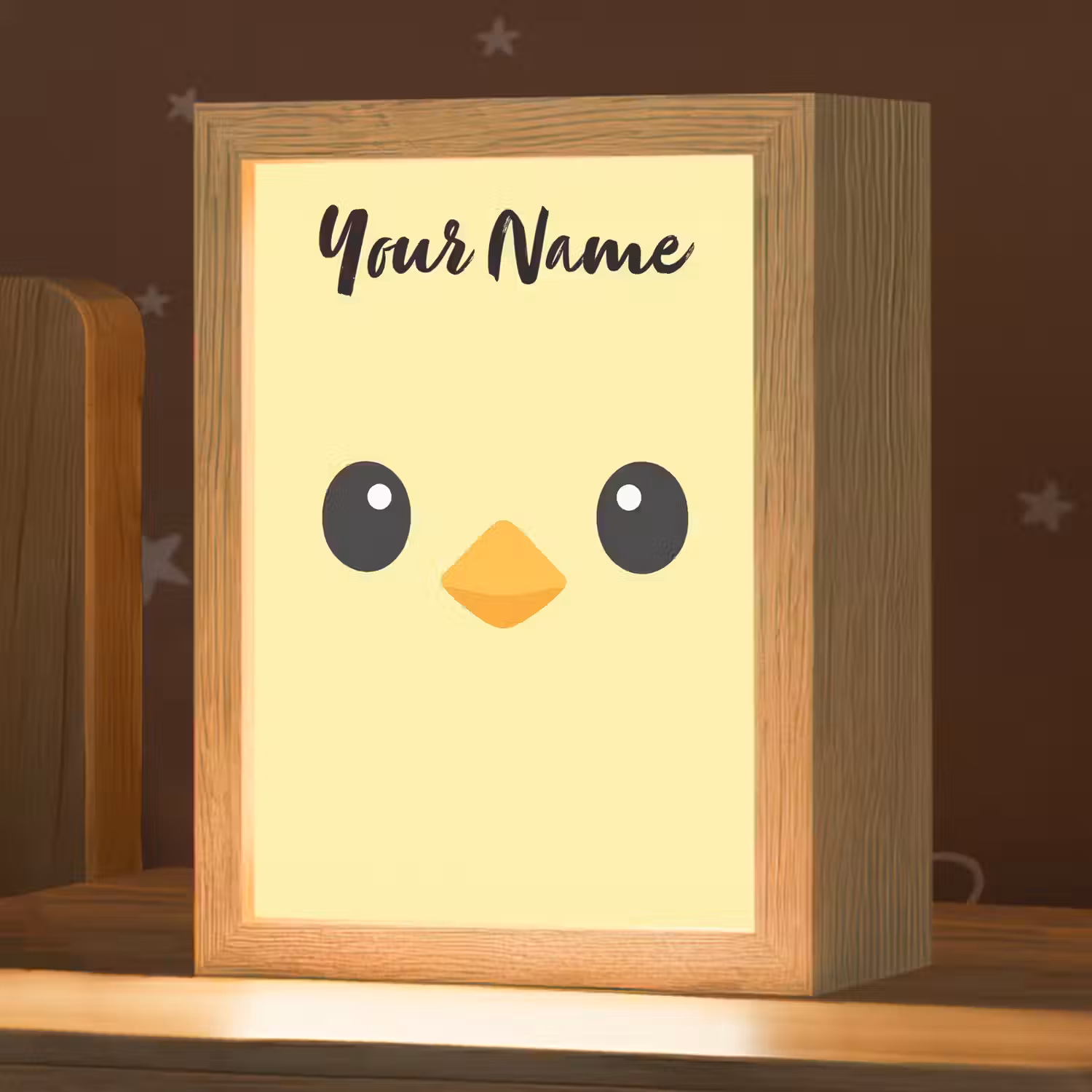Kuiken - Geel - Minimalistisch - Snavel Light Box met kabel (Kinderlampje) klein -zzz_3d_website