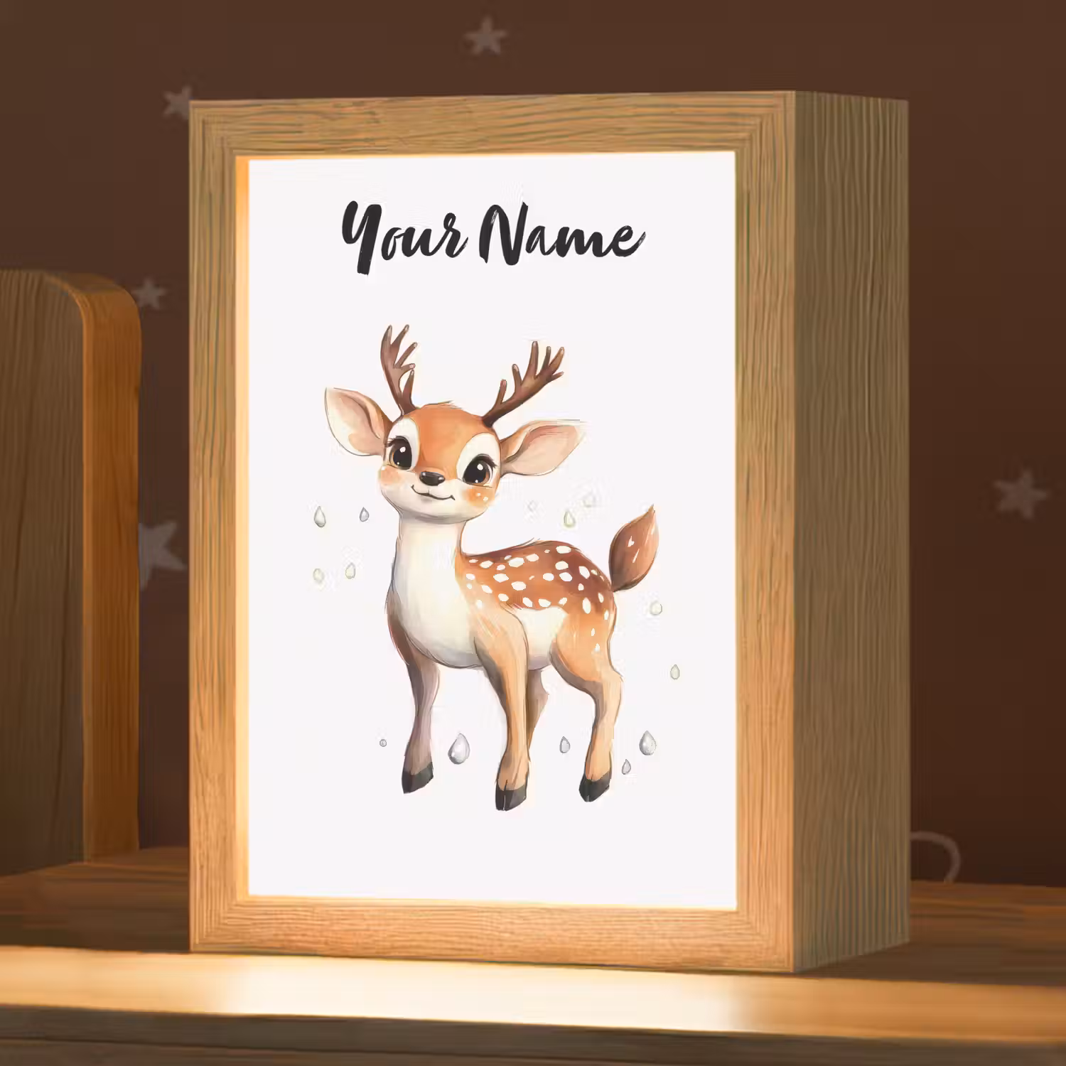 Hert - Dier - Bruin Light Box met kabel (Kinderlampje) klein -zzz_3d_website