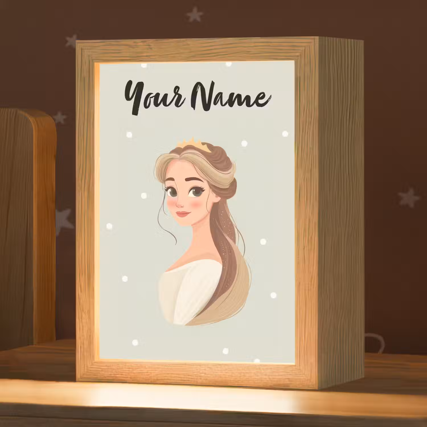 Stippen - Prinses - Kroon - Haar Light Box met kabel (Kinderlampje) klein -zzz_3d_website