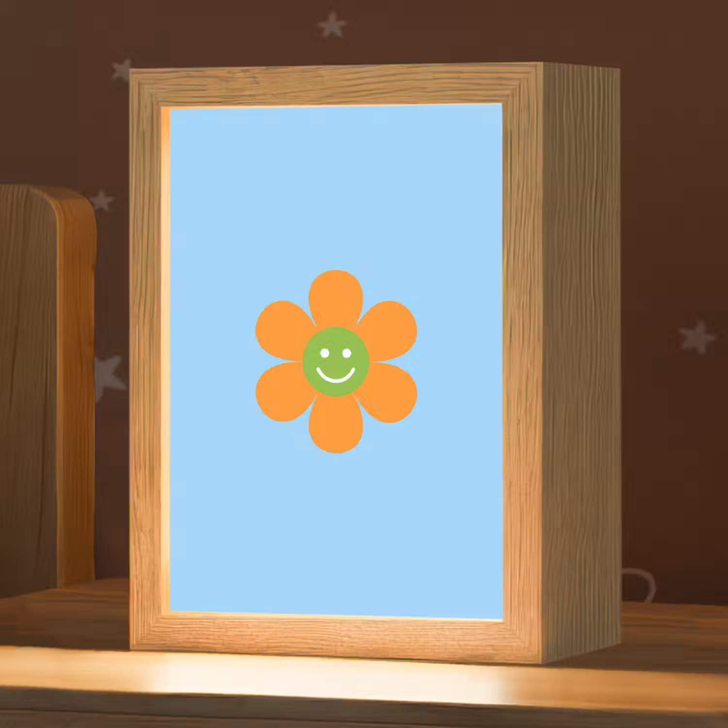 Bloem - Smiley - Kleurrijk Light Box met kabel (Kinderlampje) klein -zzz_3d_website