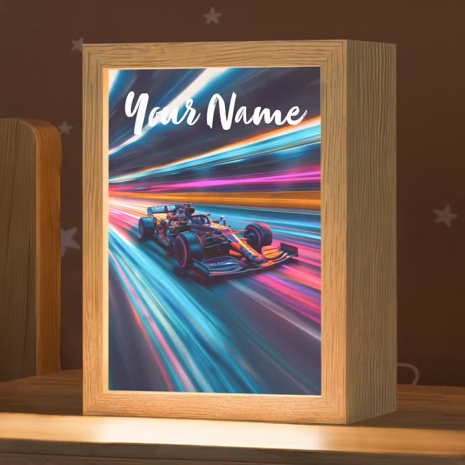 Formule 1 - Auto - Race - Jongens - Kleurrijk Light Box met kabel (Kinderlampje) klein -zzz_3d_website