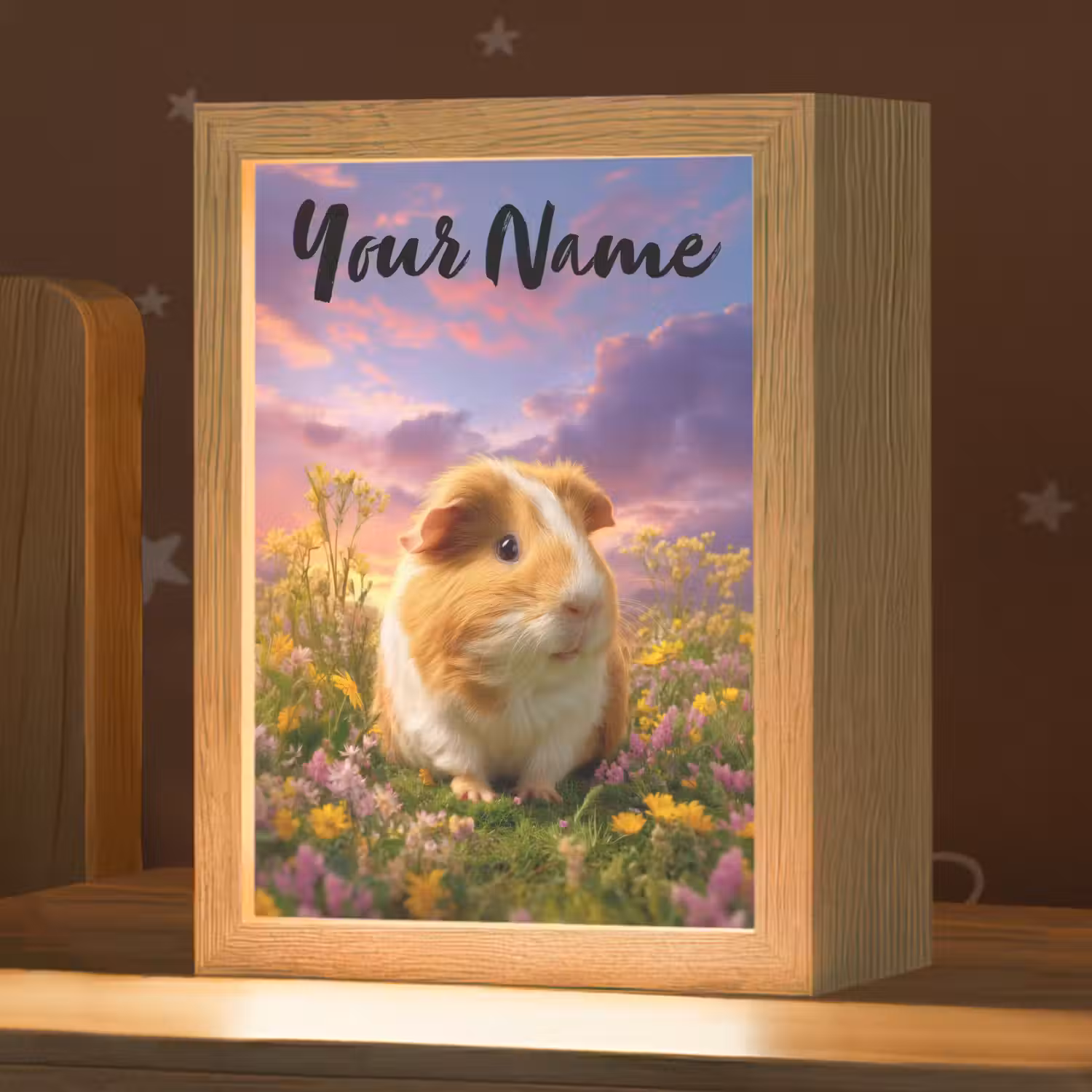 Cavia - Kleurrijk - Bloemen Light Box met kabel (Kinderlampje) klein -zzz_3d_website