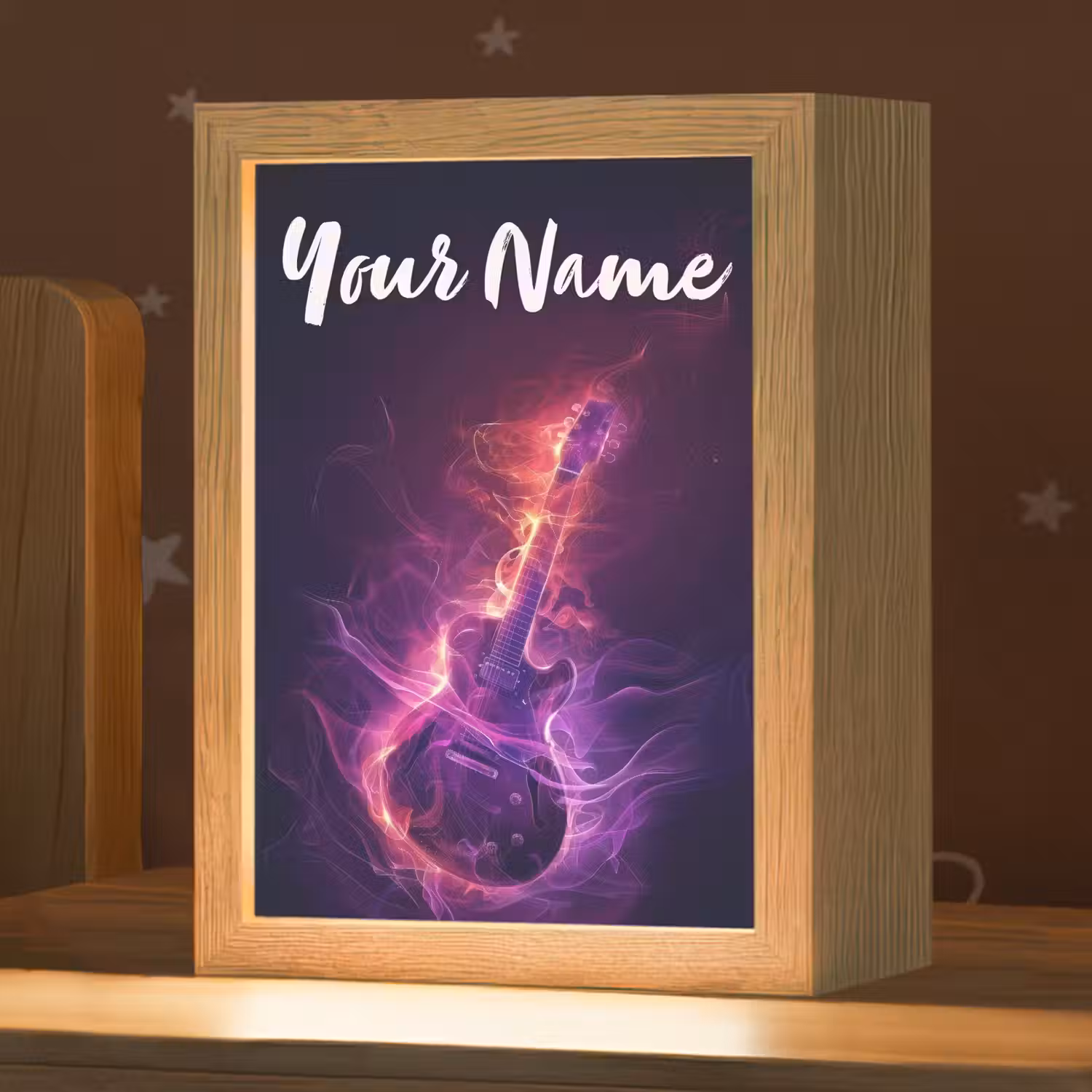 Gitaar - Muziek - Rook - Paars Light Box met kabel (Kinderlampje) klein -zzz_3d_website