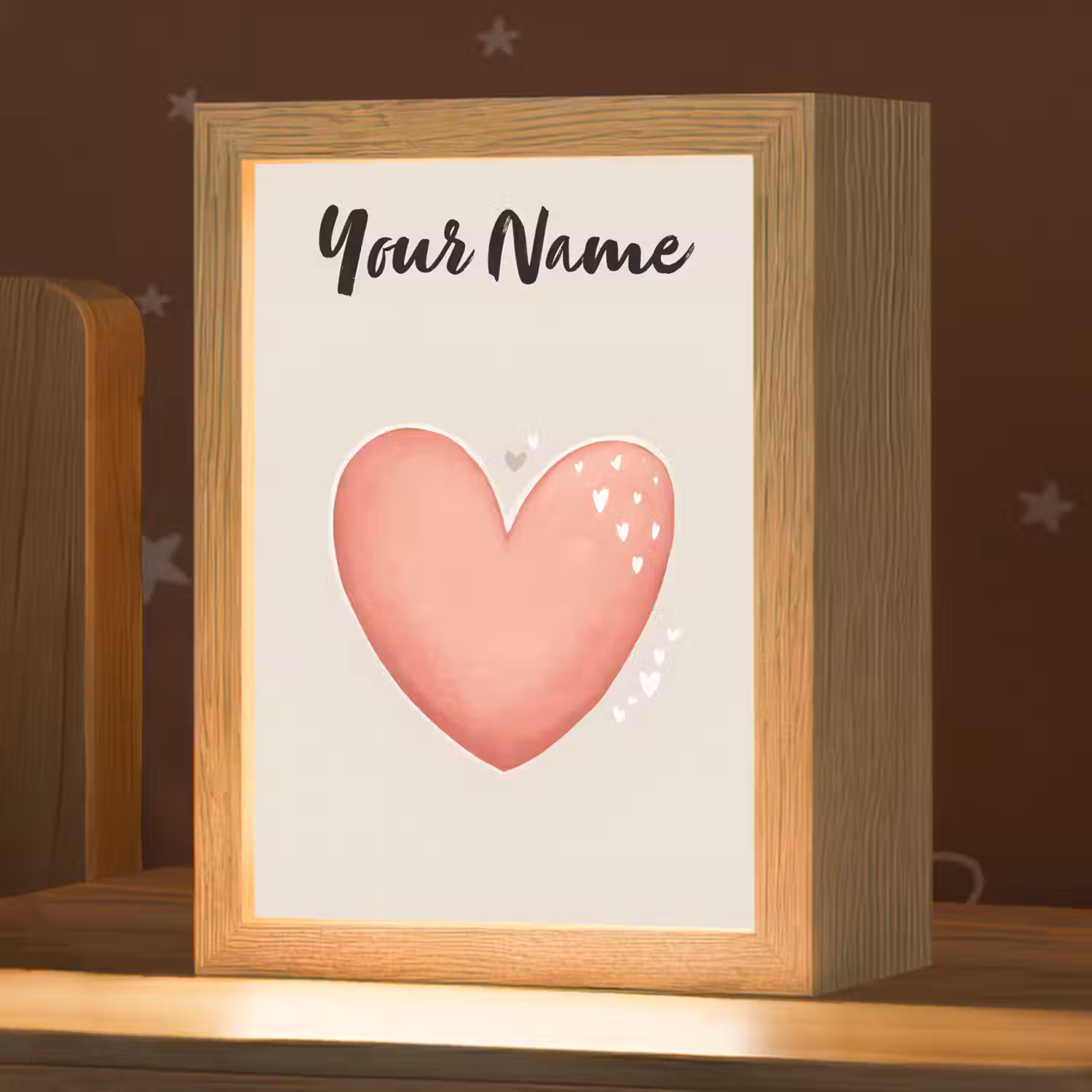 Hart - Rood - Minimalistisch Light Box met kabel (Kinderlampje) klein -zzz_3d_website