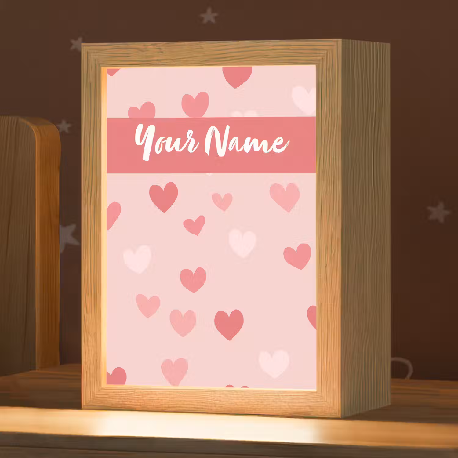 Hartjes - Patroon - Roze Light Box met kabel (Kinderlampje) klein -zzz_3d_website