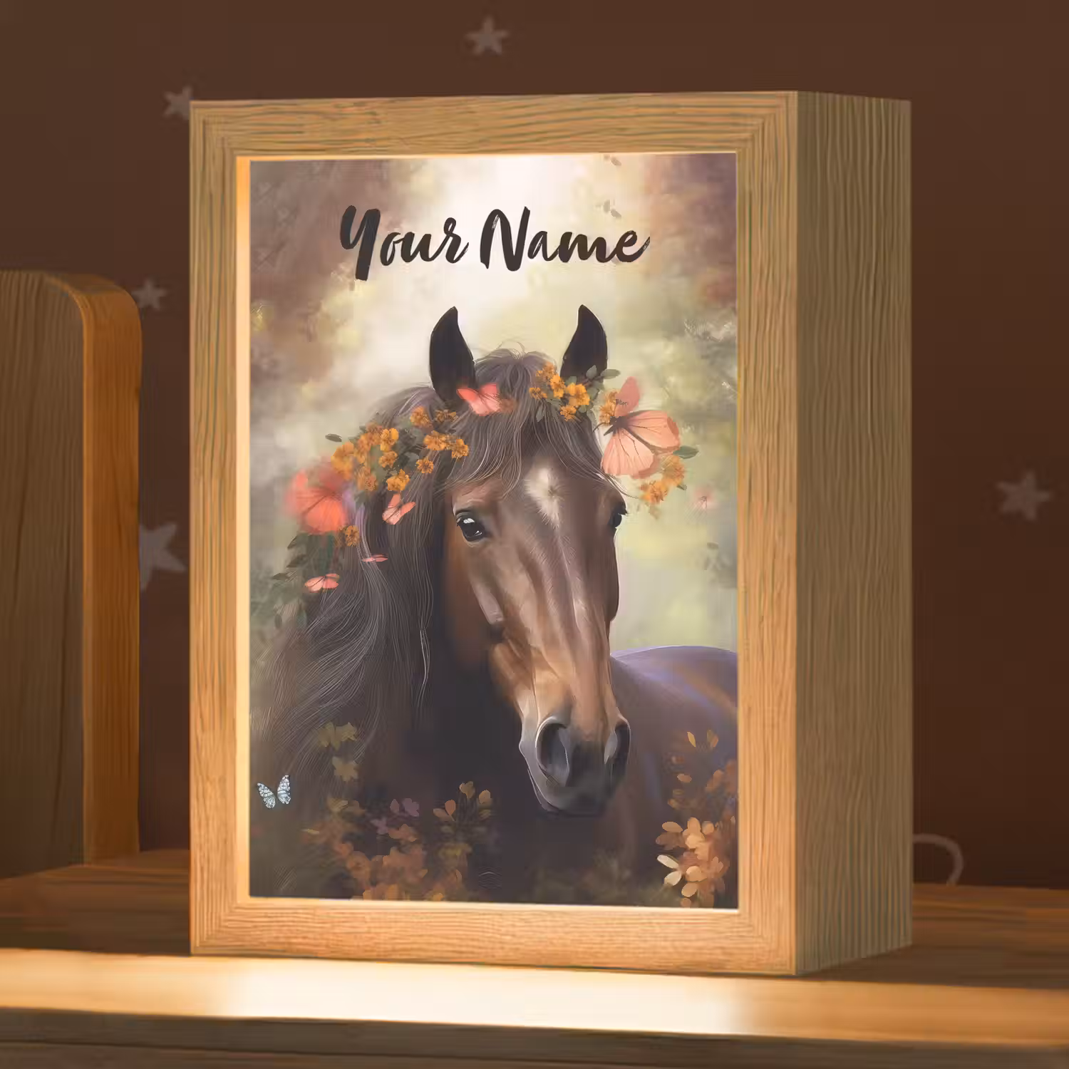 Paard - Dieren - Bloemen - Bos - Vlinder Light Box met kabel (Kinderlampje) klein -zzz_3d_website