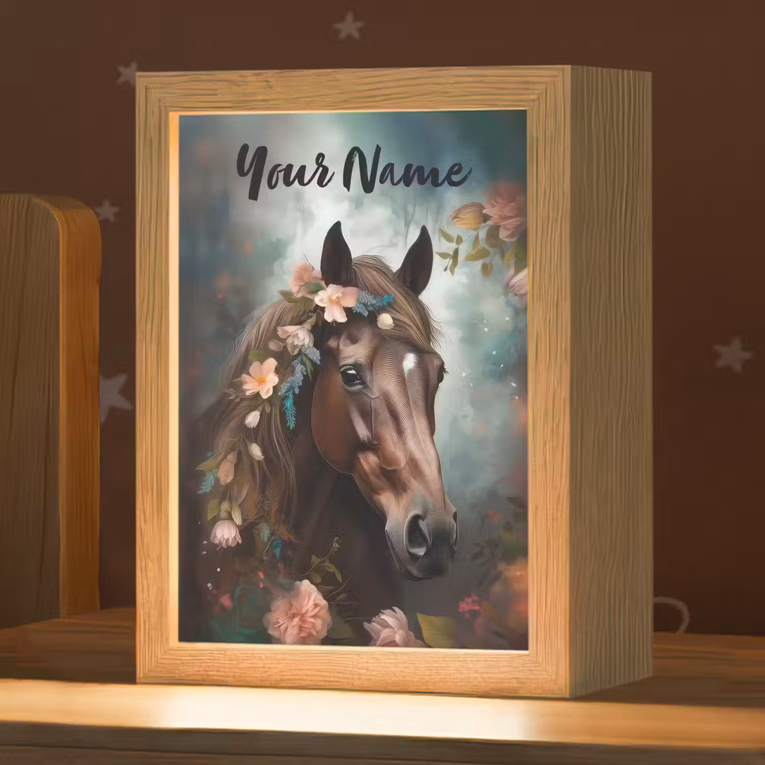 Paard - Natuur - Bloemen - Dieren - Bos Light Box met kabel (Kinderlampje) klein -zzz_3d_website
