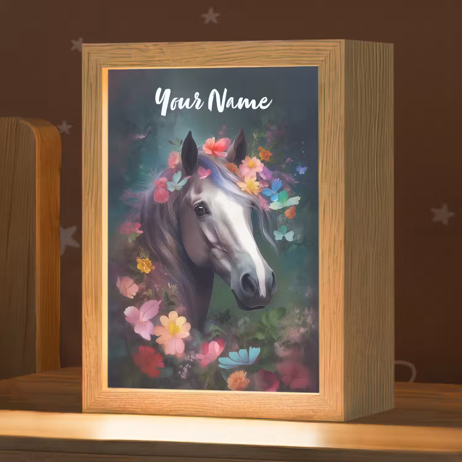 Paard - Natuur - Bloemen - Bos - Dieren Light Box met kabel (Kinderlampje) klein -zzz_3d_website