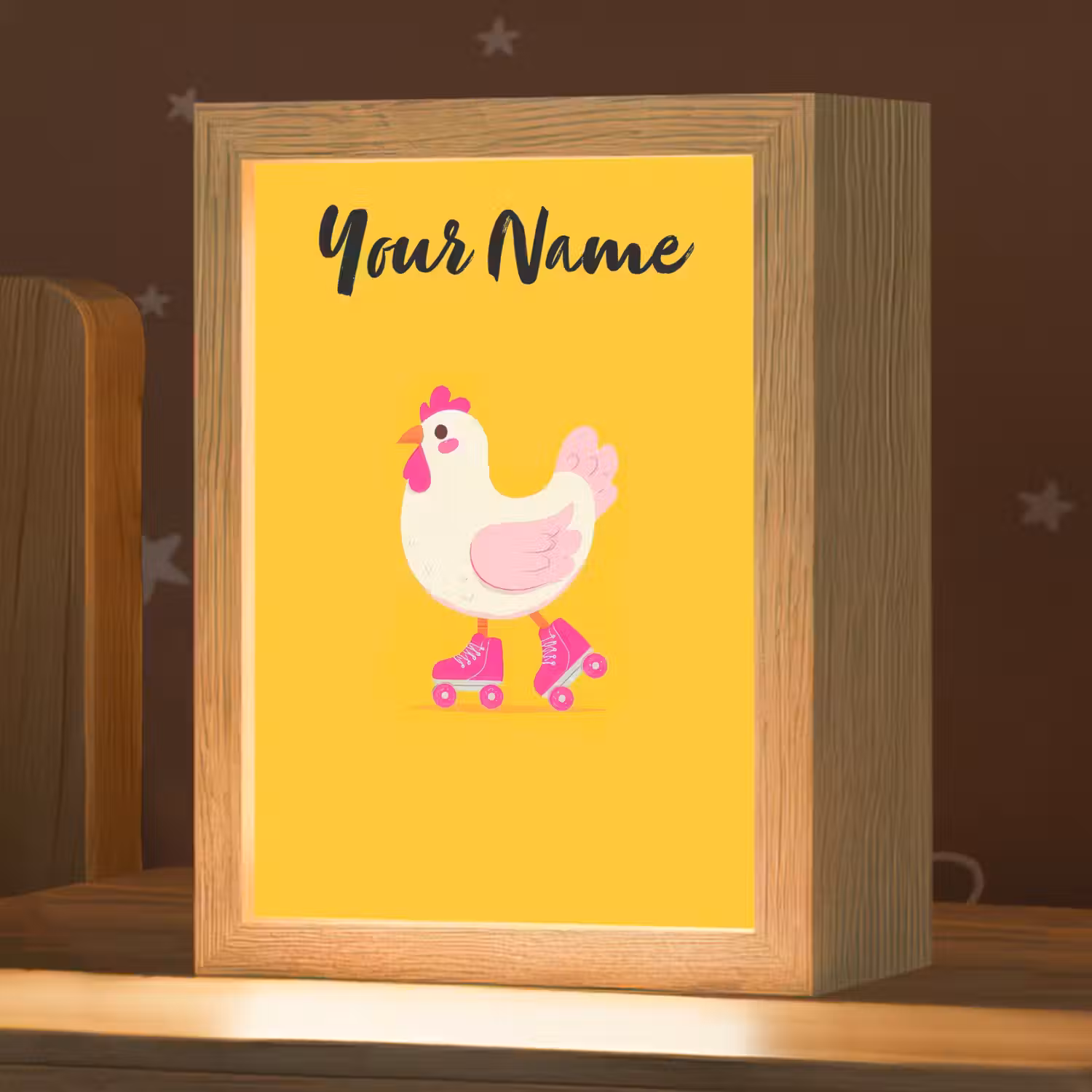 Kip - Rolschaatsen - Geel Light Box met kabel (Kinderlampje) klein -zzz_3d_website