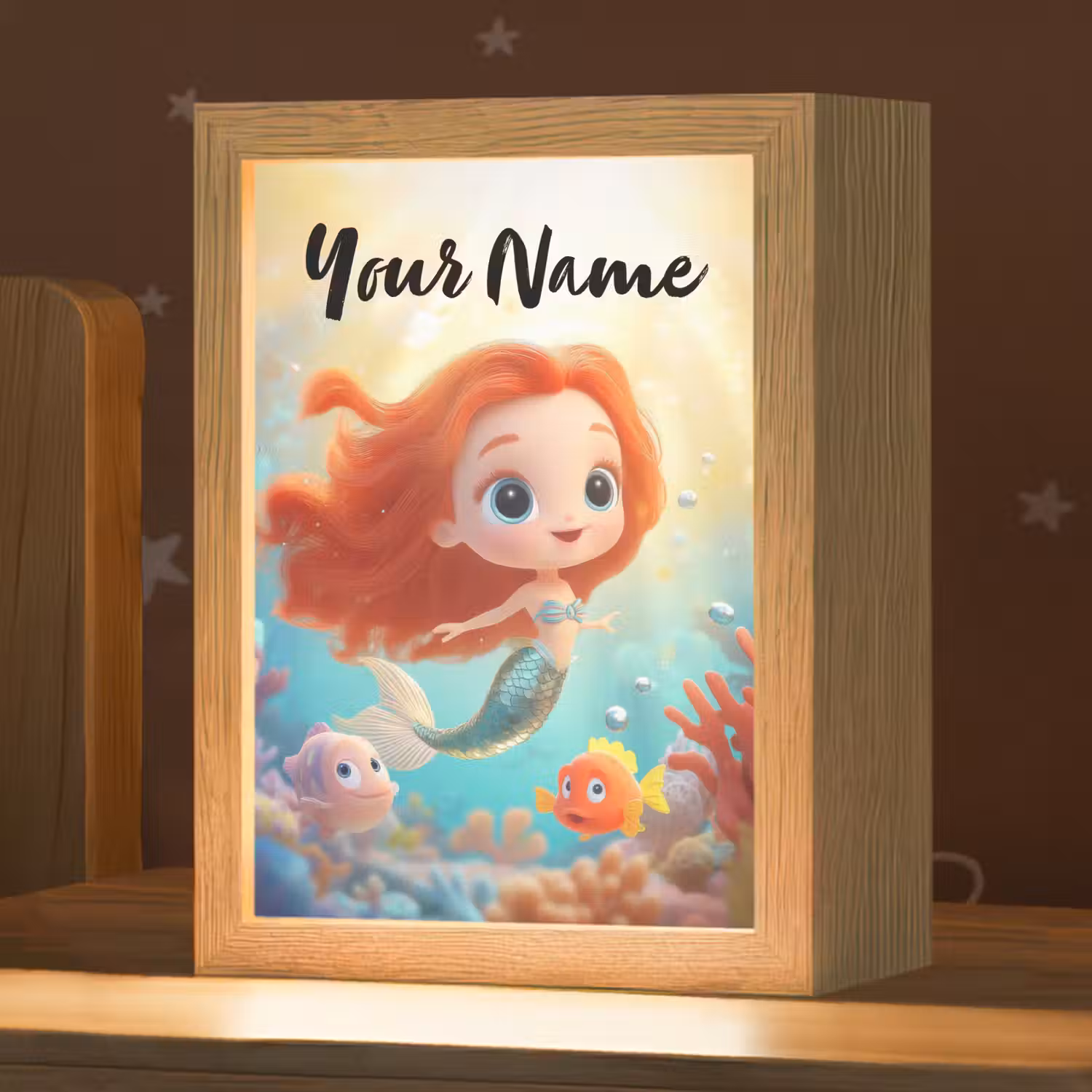 Zeemeermin - Vissen - Koraal Light Box met kabel (Kinderlampje) klein -zzz_3d_website