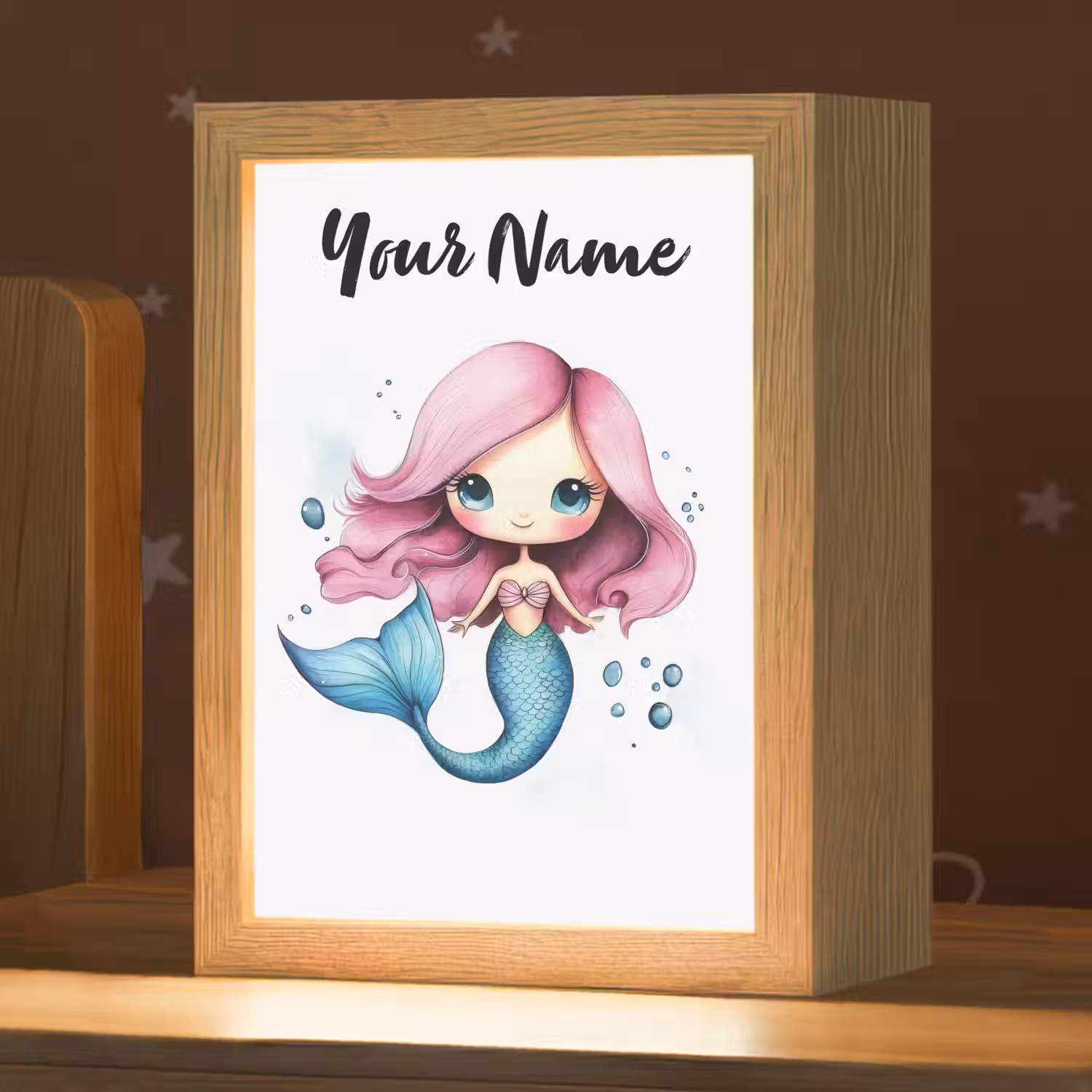 Zeemeermin - Roze Light Box met kabel (Kinderlampje) klein -zzz_3d_website