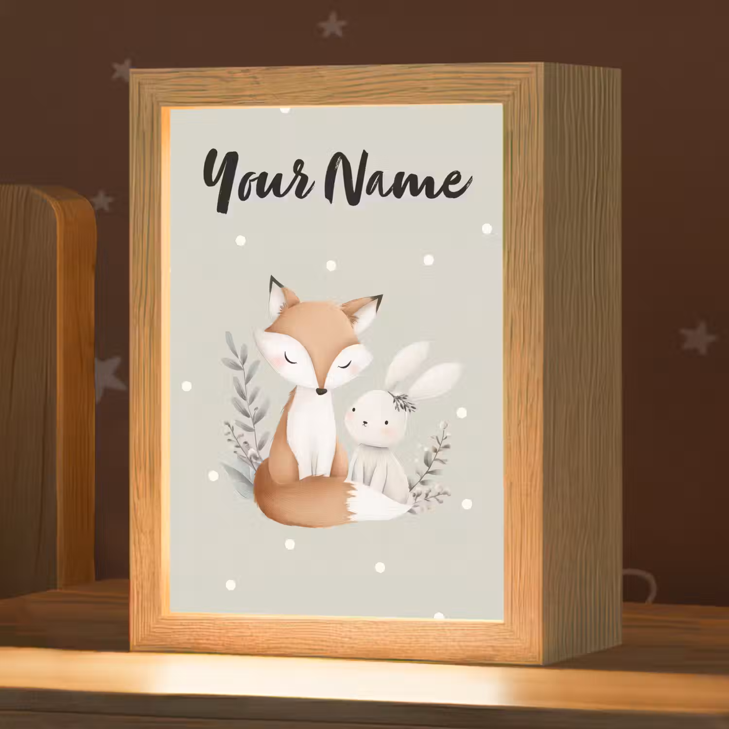 Minimalistisch - Dieren - Bladeren - Stippen Light Box met kabel (Kinderlampje) klein -zzz_3d_website