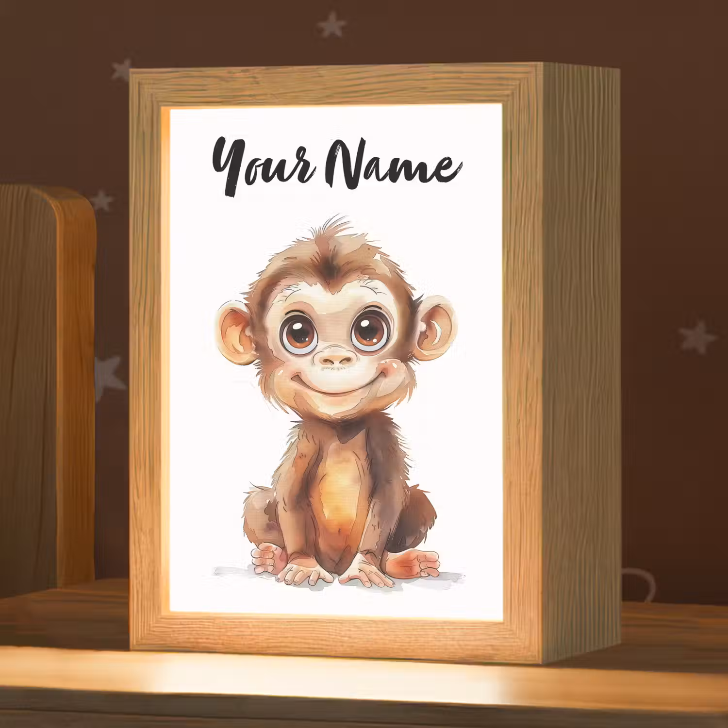 Aap - Baby - Jungle dieren Light Box met kabel (Kinderlampje) klein -zzz_3d_website