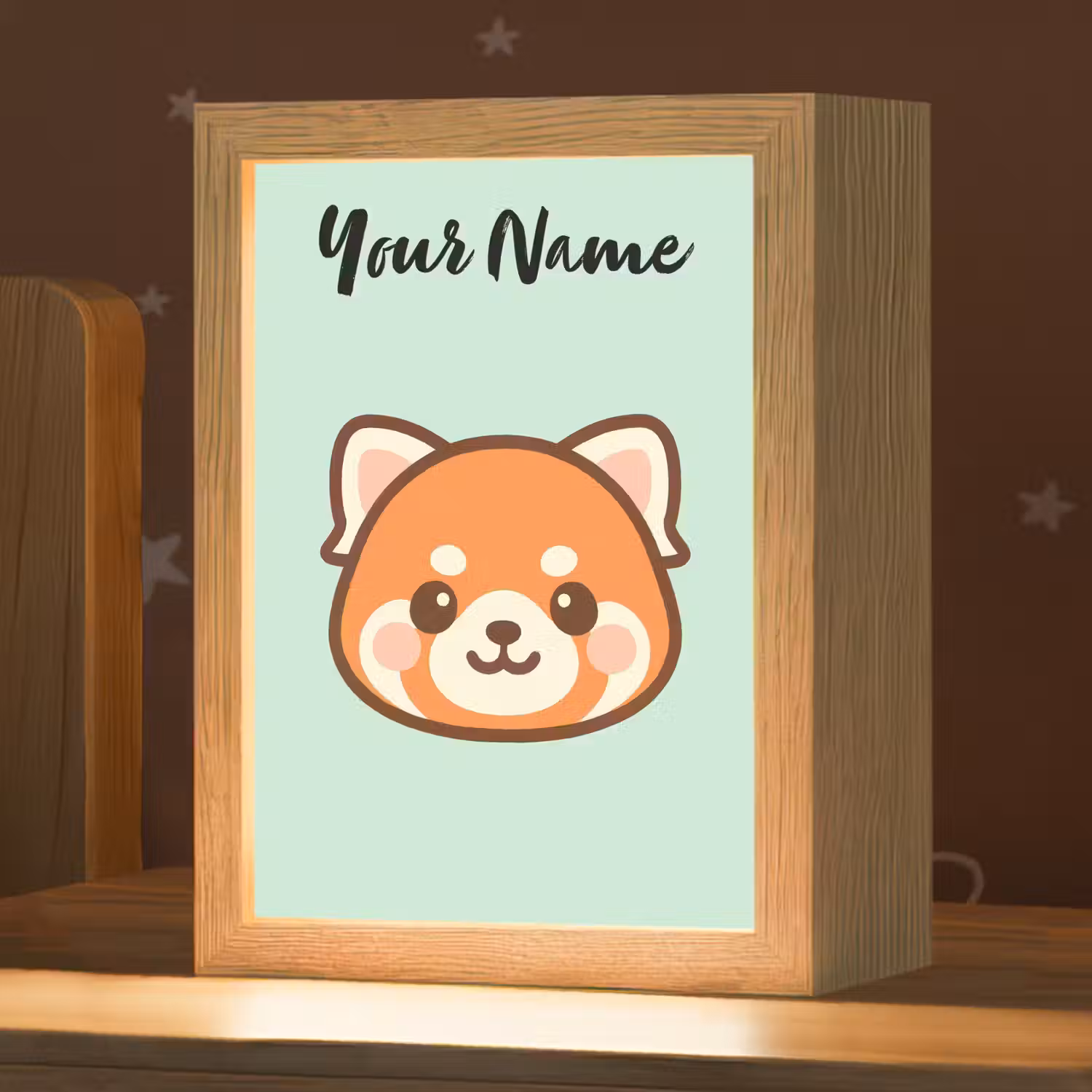 Panda - Groen - Cartoon Light Box met kabel (Kinderlampje) klein -zzz_3d_website