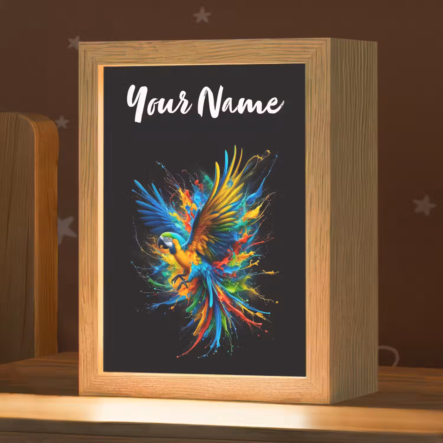 Papegaai - Vogel - Dier - Kleurrijk - Verf Light Box met kabel (Kinderlampje) klein -zzz_3d_website