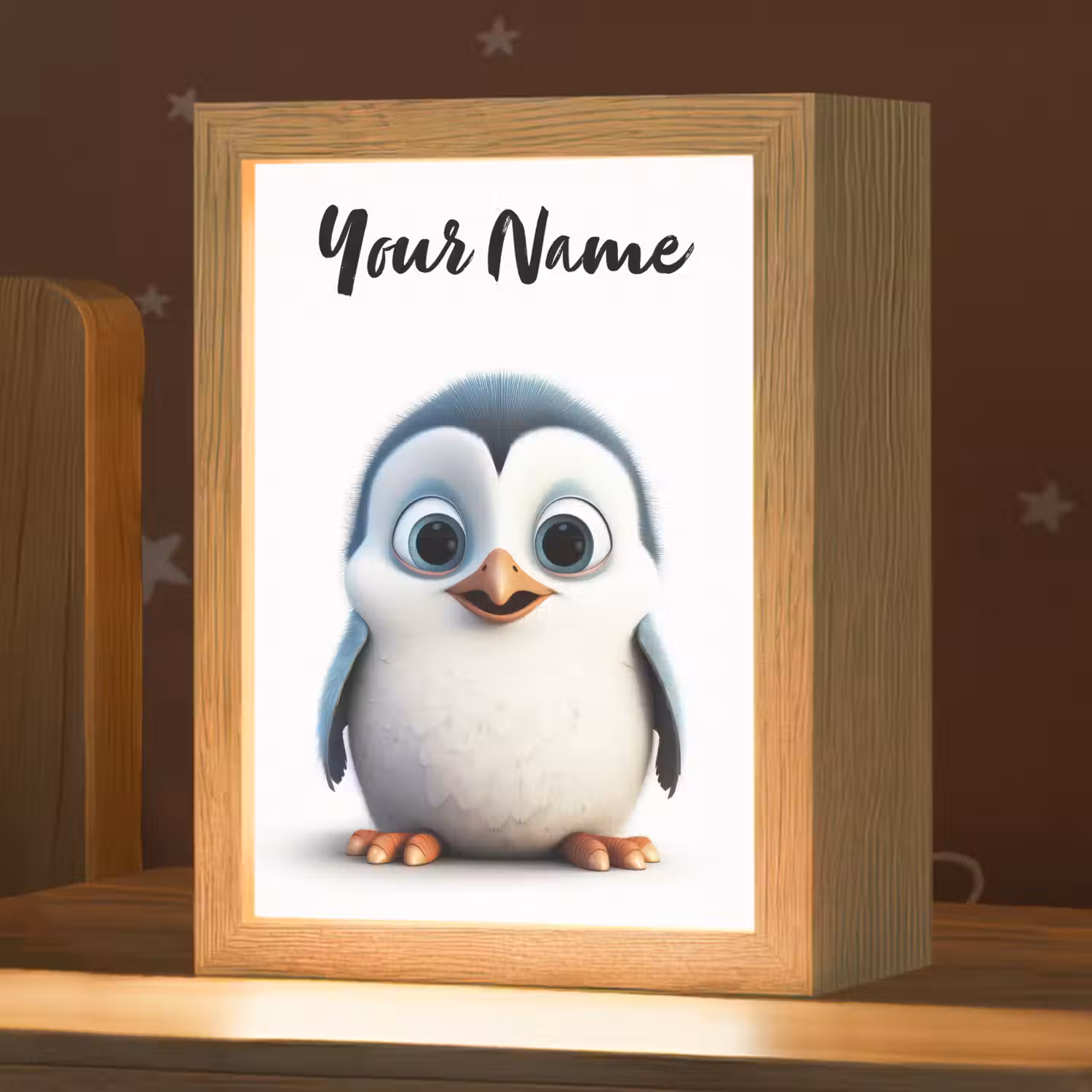 Pinguïn - Dieren - Meisjes - Kind - Jongens Light Box met kabel (Kinderlampje) klein -zzz_3d_website