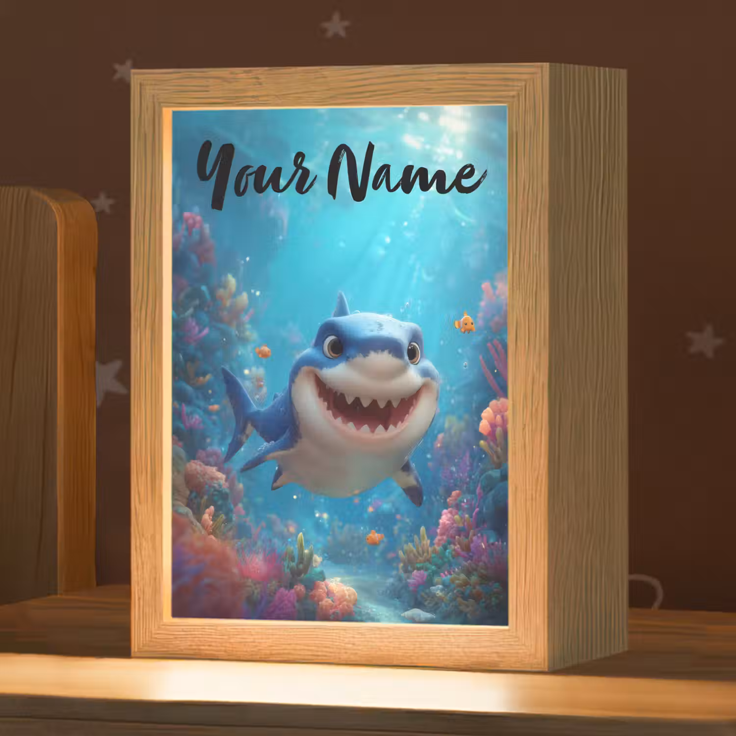 Haai - Onderwaterwereld - Oceaan Light Box met kabel (Kinderlampje) klein -zzz_3d_website