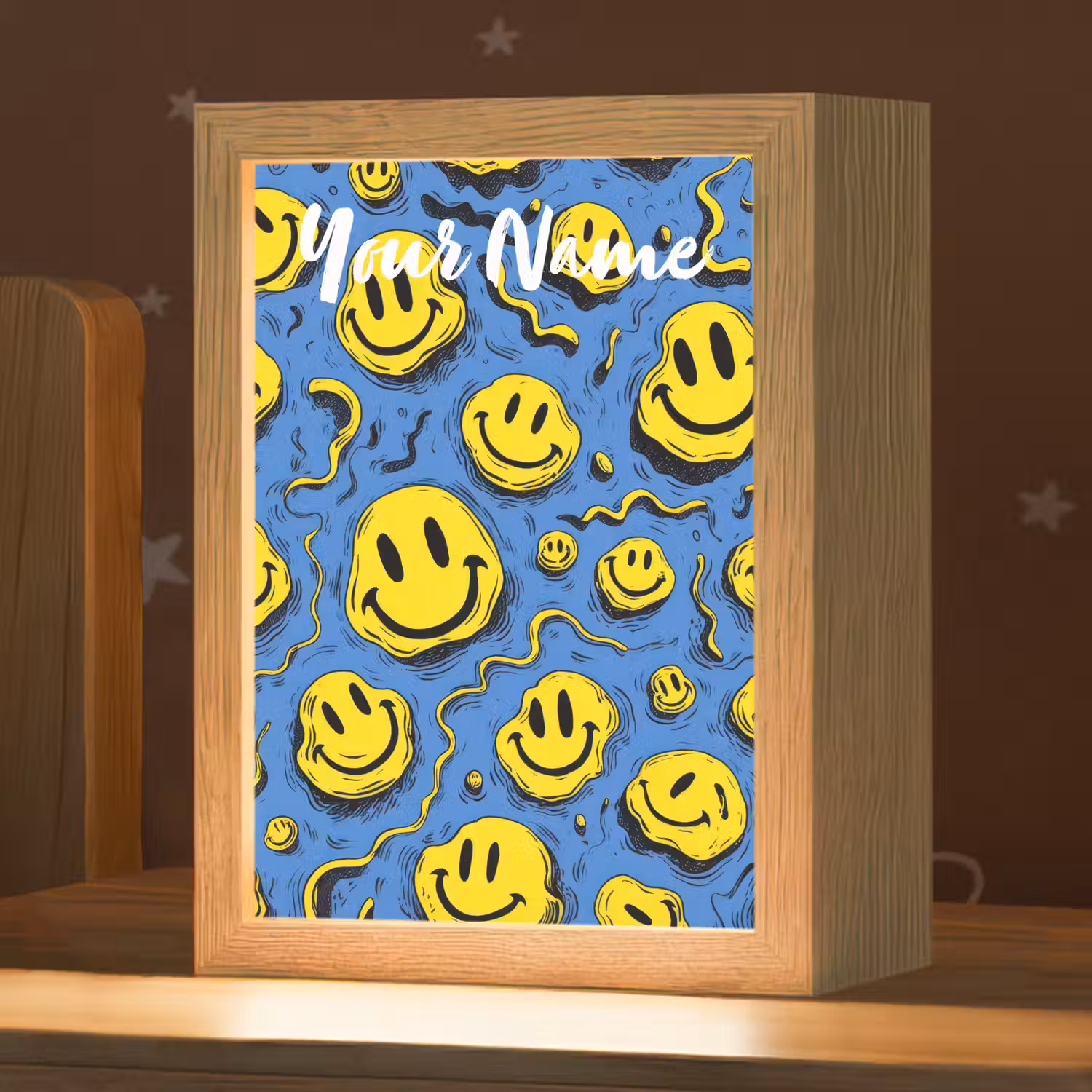 Smileys - Geel - Blauw Light Box met kabel (Kinderlampje) klein -zzz_3d_website