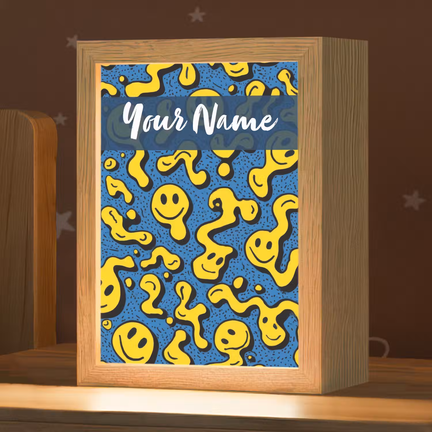 Smileys - Geel - Blauw Light Box met kabel (Kinderlampje) klein -zzz_3d_website
