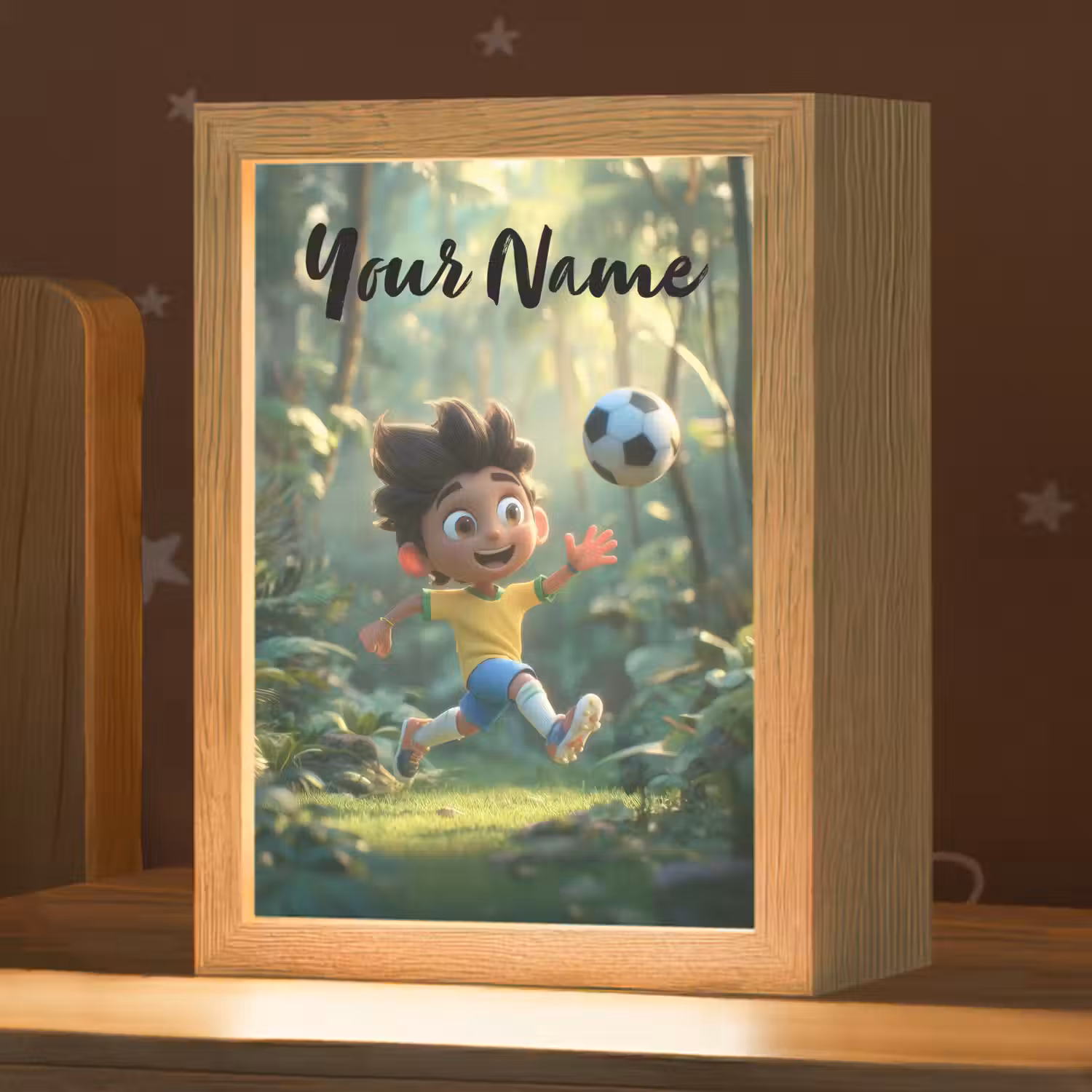 Voetbal - Jongen - Bos Light Box met kabel (Kinderlampje) klein -zzz_3d_website
