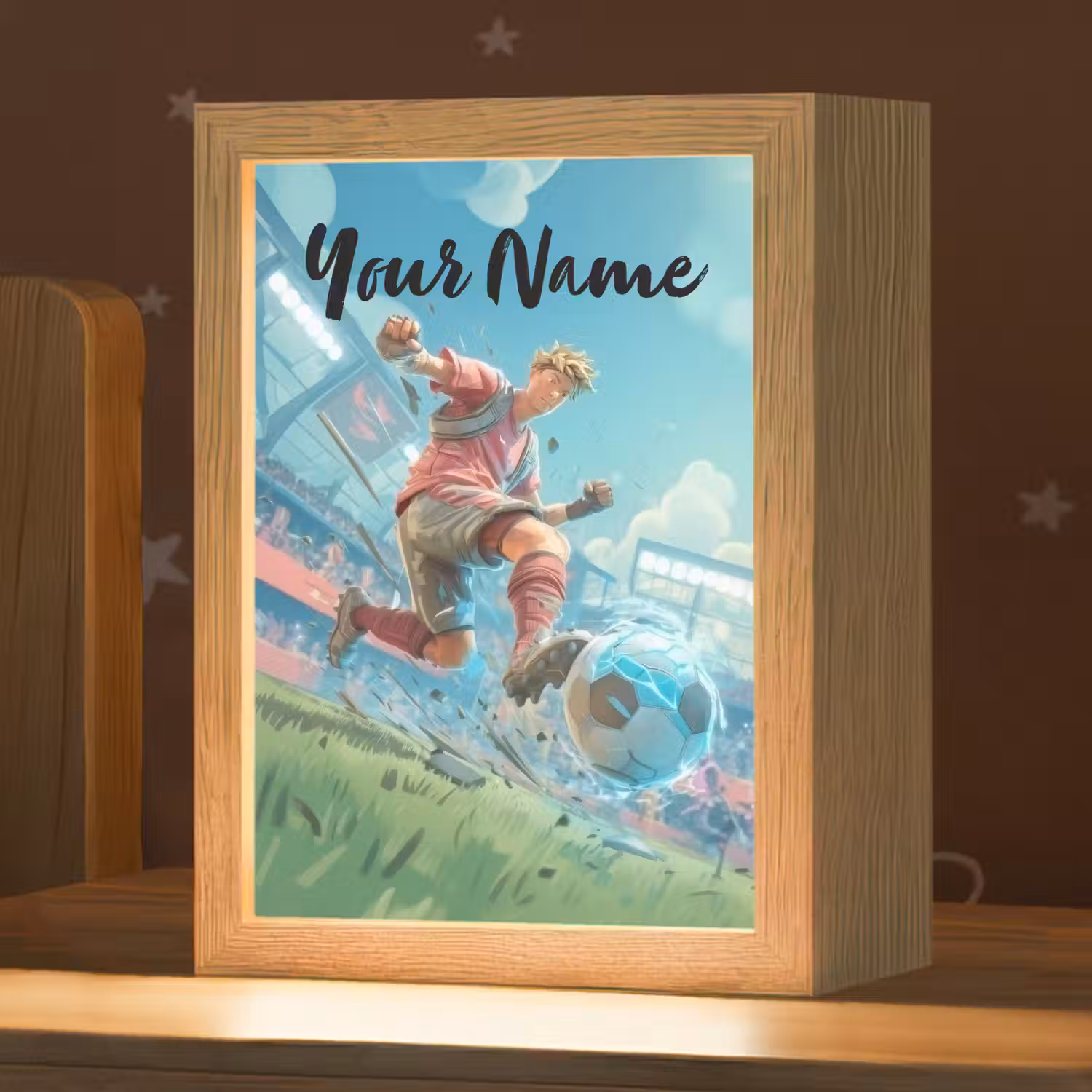 Voetbal - Jongen - Stadion - Elektrisch Light Box met kabel (Kinderlampje) klein -zzz_3d_website