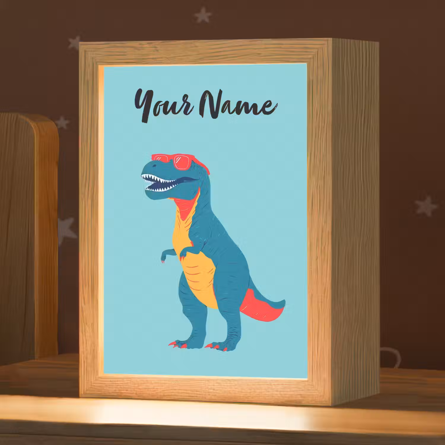T-Rex - Zonnebril - Blauw - Glimlach Light Box met kabel (Kinderlampje) klein -zzz_3d_website