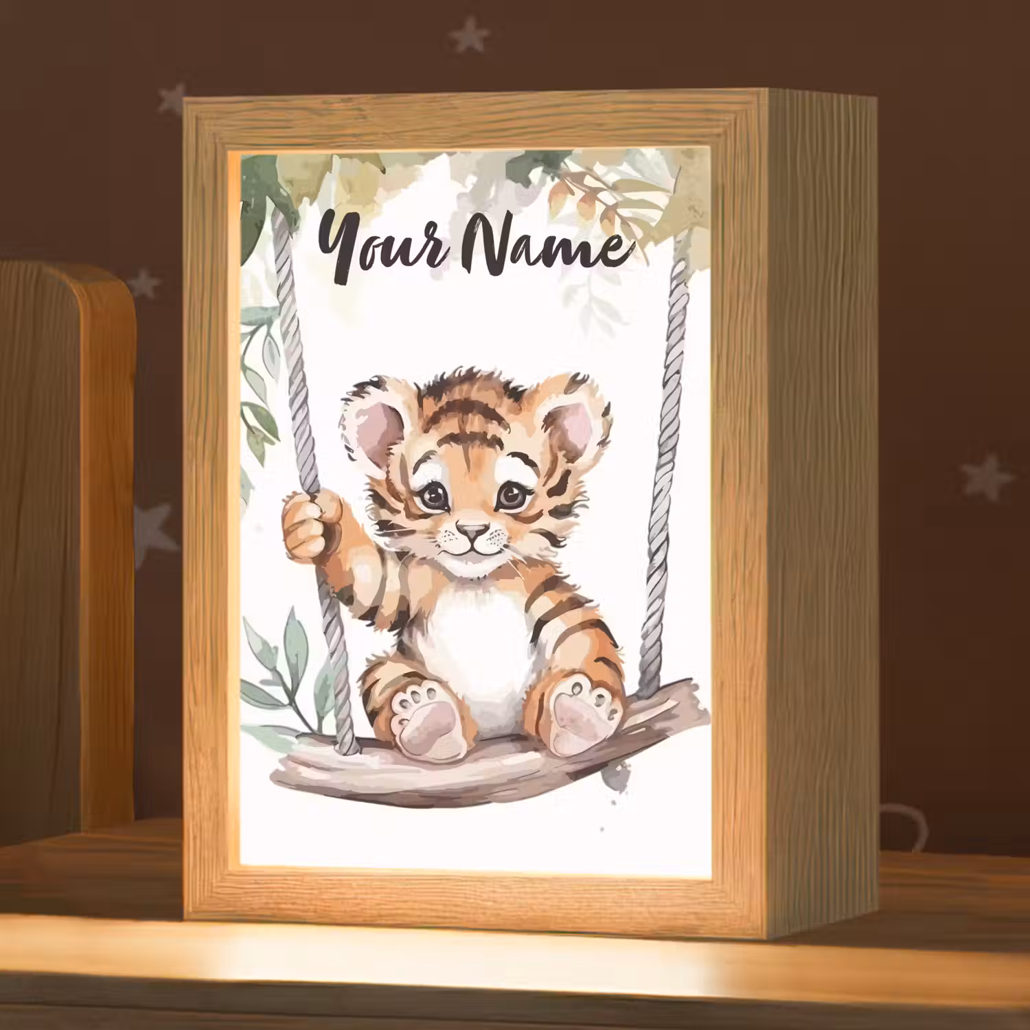 Tijger - Dier - Kinderen - Jungle Light Box met kabel (Kinderlampje) klein -zzz_3d_website