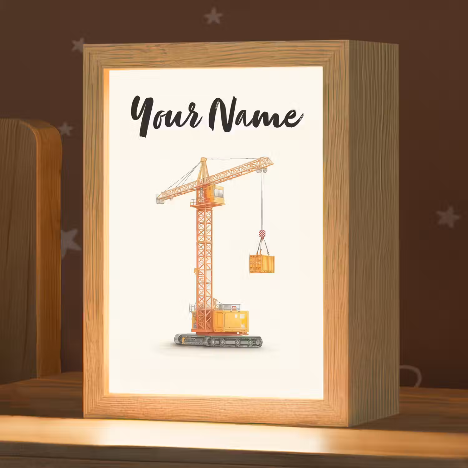 Torenkraan - Getekend - Oranje Light Box met kabel (Kinderlampje) klein -zzz_3d_website
