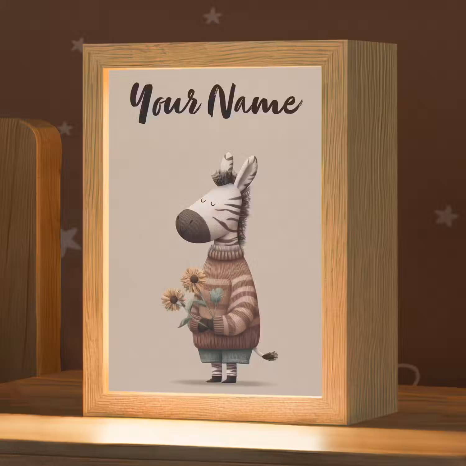 Zebra - Zonnebloemen - Warm Light Box met kabel (Kinderlampje) klein -zzz_3d_website