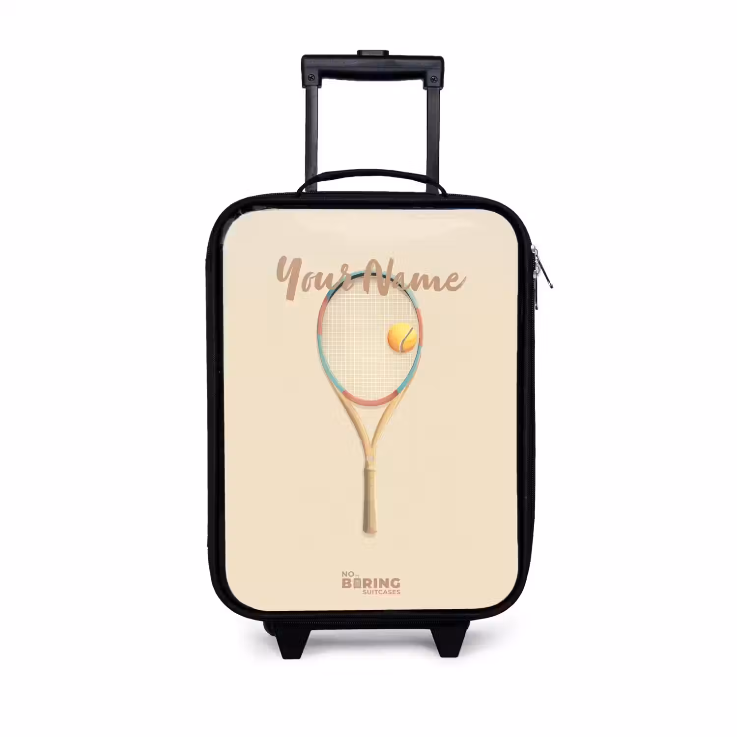 Een tennisracket in beige tinten Kinderkoffer - Zwart klein -3d