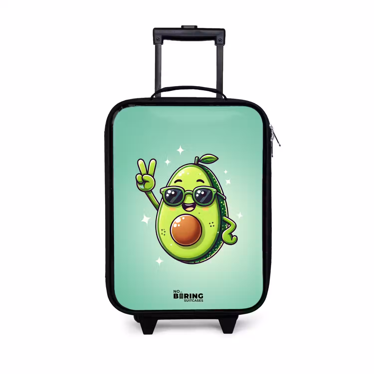 Appie avocado Kinderkoffer - Zwart klein -3d