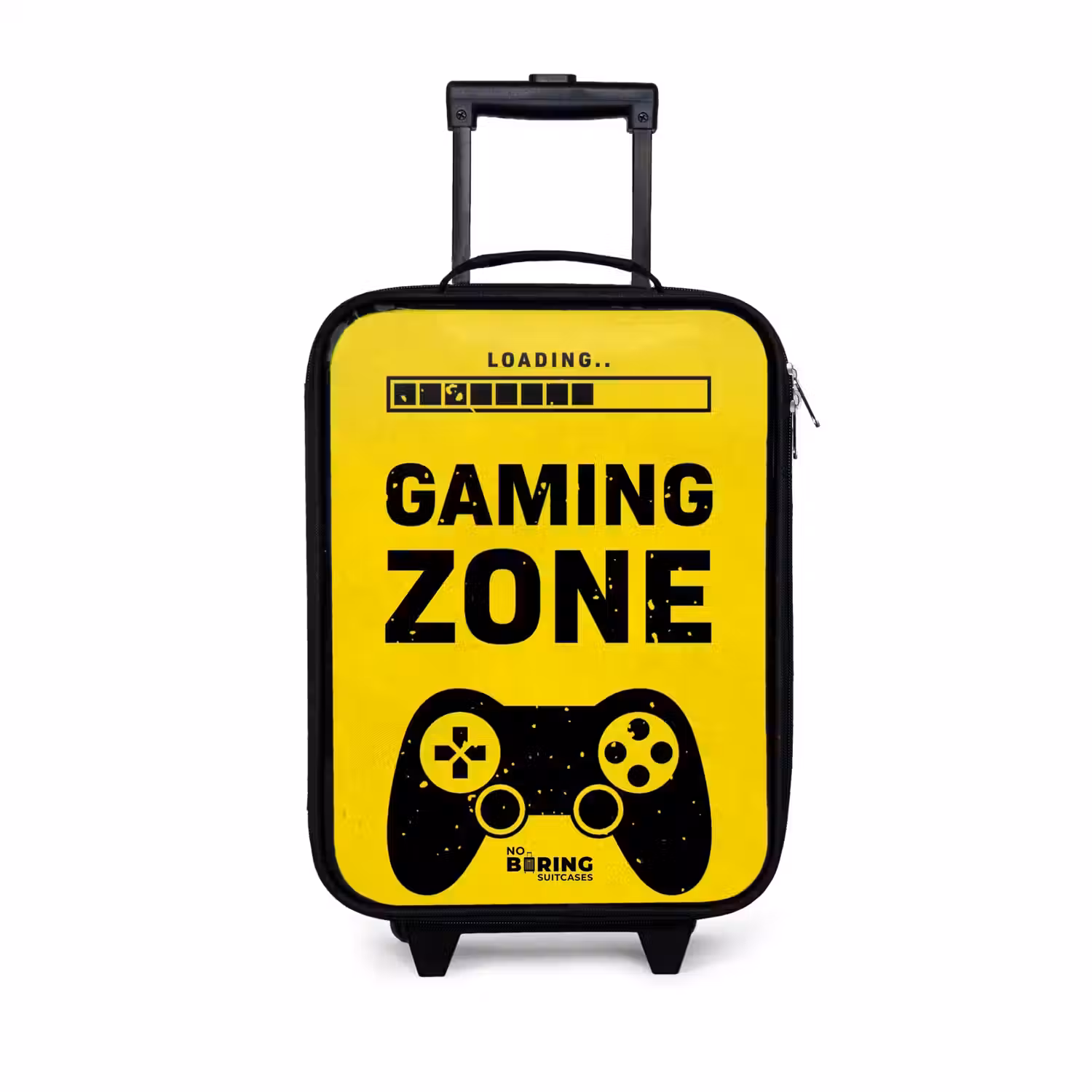 Zwart-geel met gaming zone Kinderkoffer - Zwart klein -3d