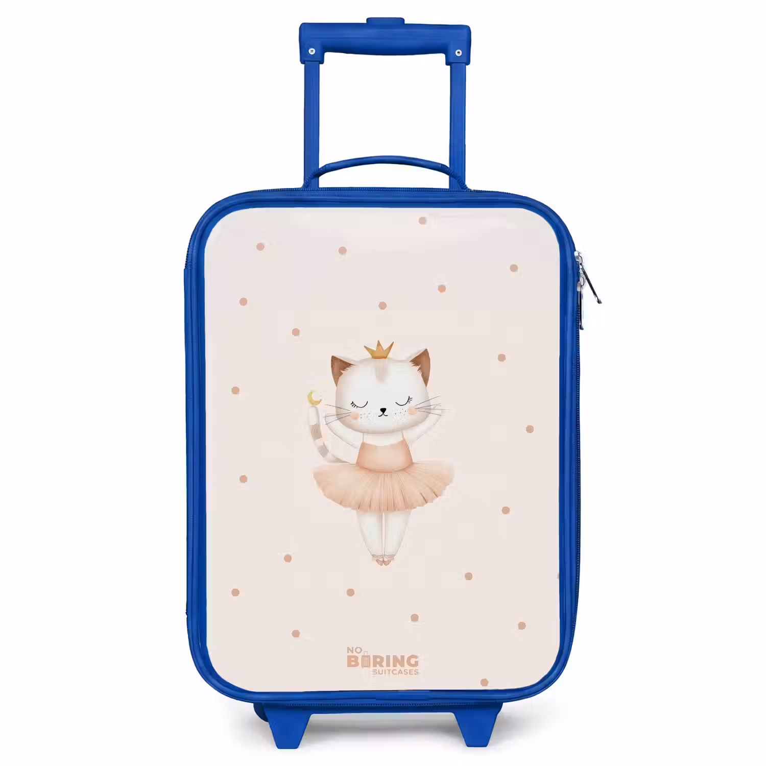 Ballerina kitten in beige kleuren Kinderkoffer - Blauw klein -3d